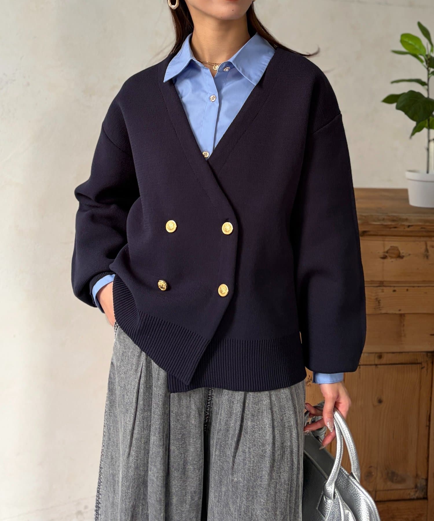 Chez toi(シェトワ) ニットテーラーカーディガン