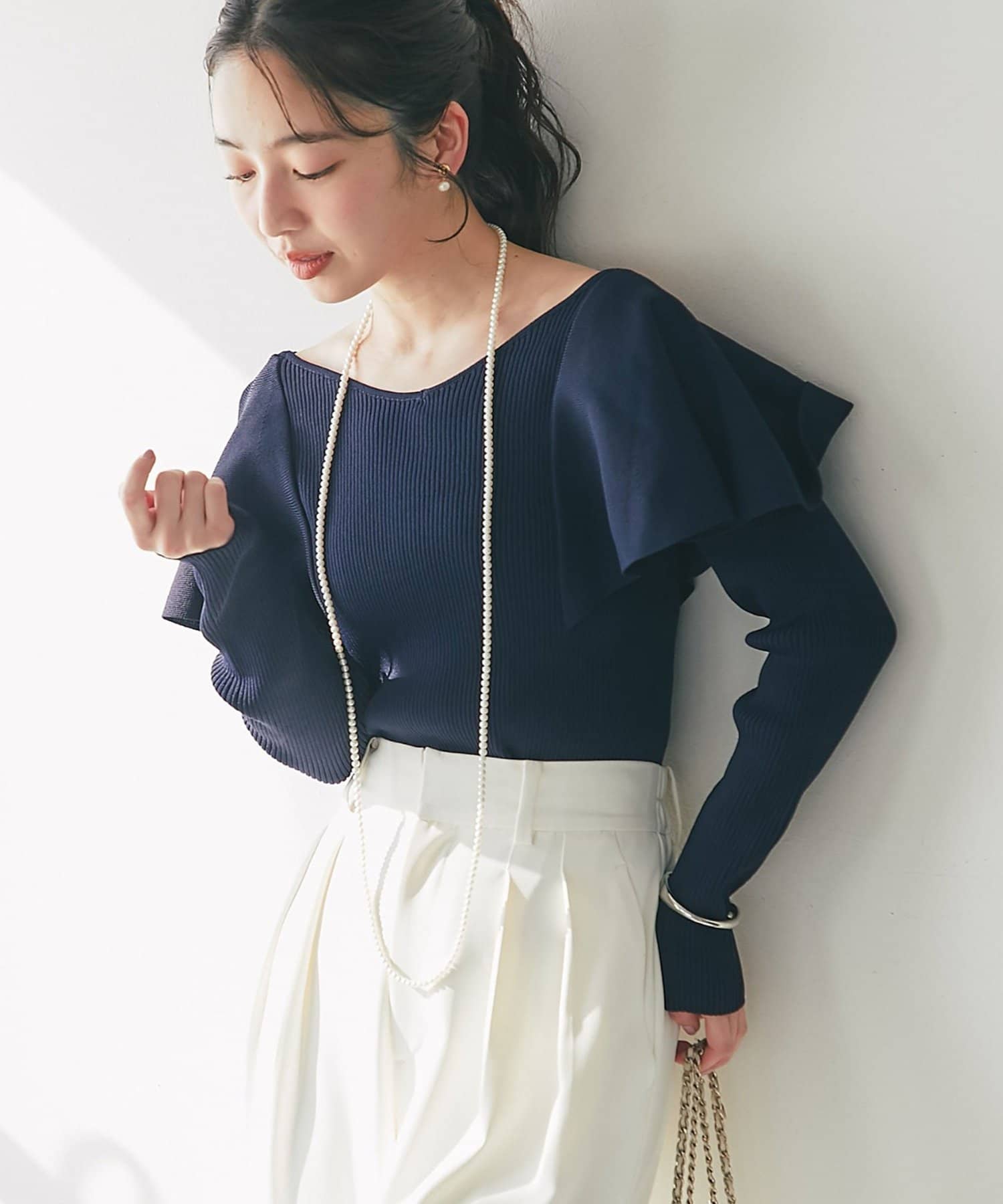 La boutique BonBon(ラブティックボンボン) ラッフルフリルニット