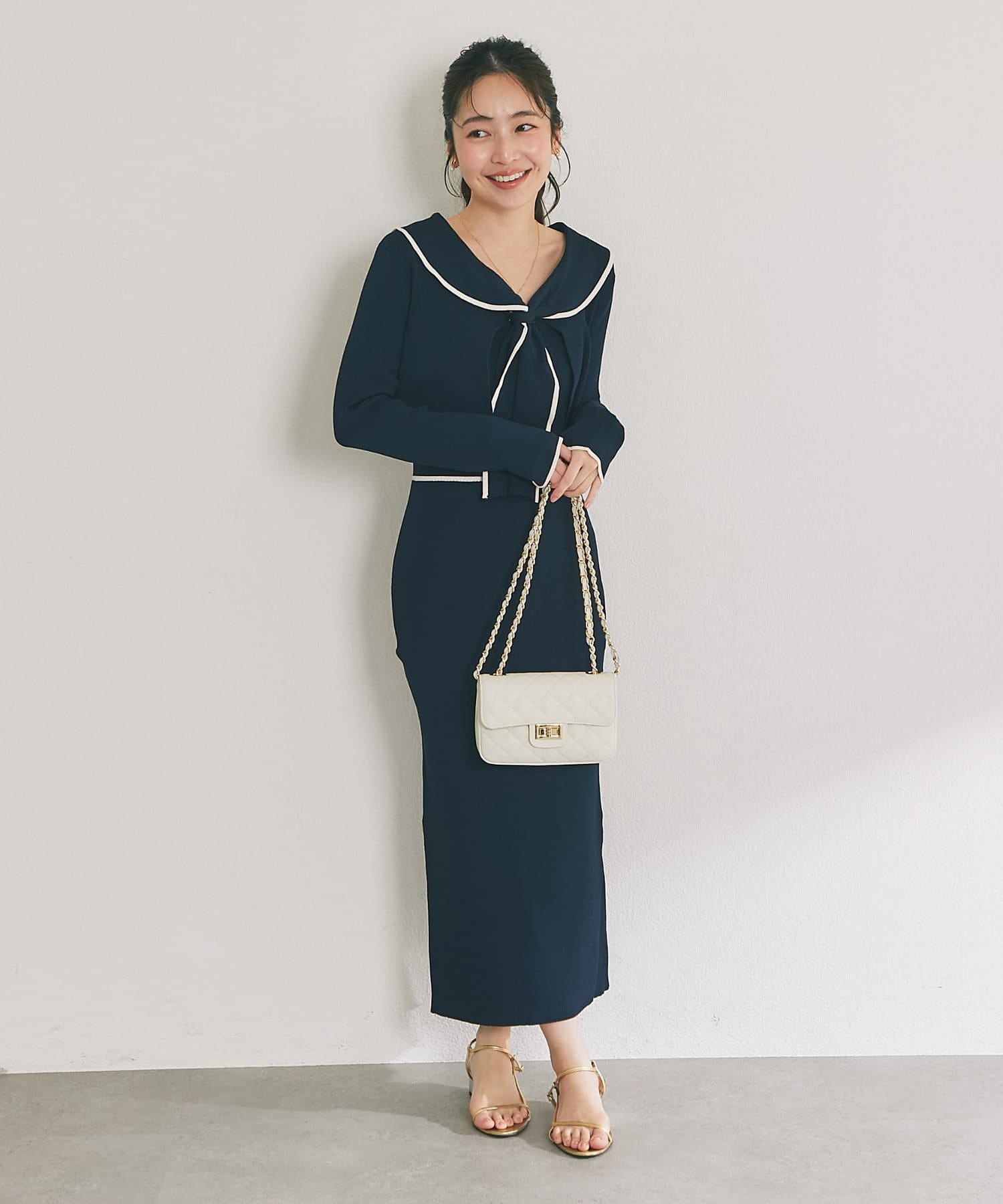 La boutique BonBon(ラブティックボンボン) バイカラーニットセットワンピース