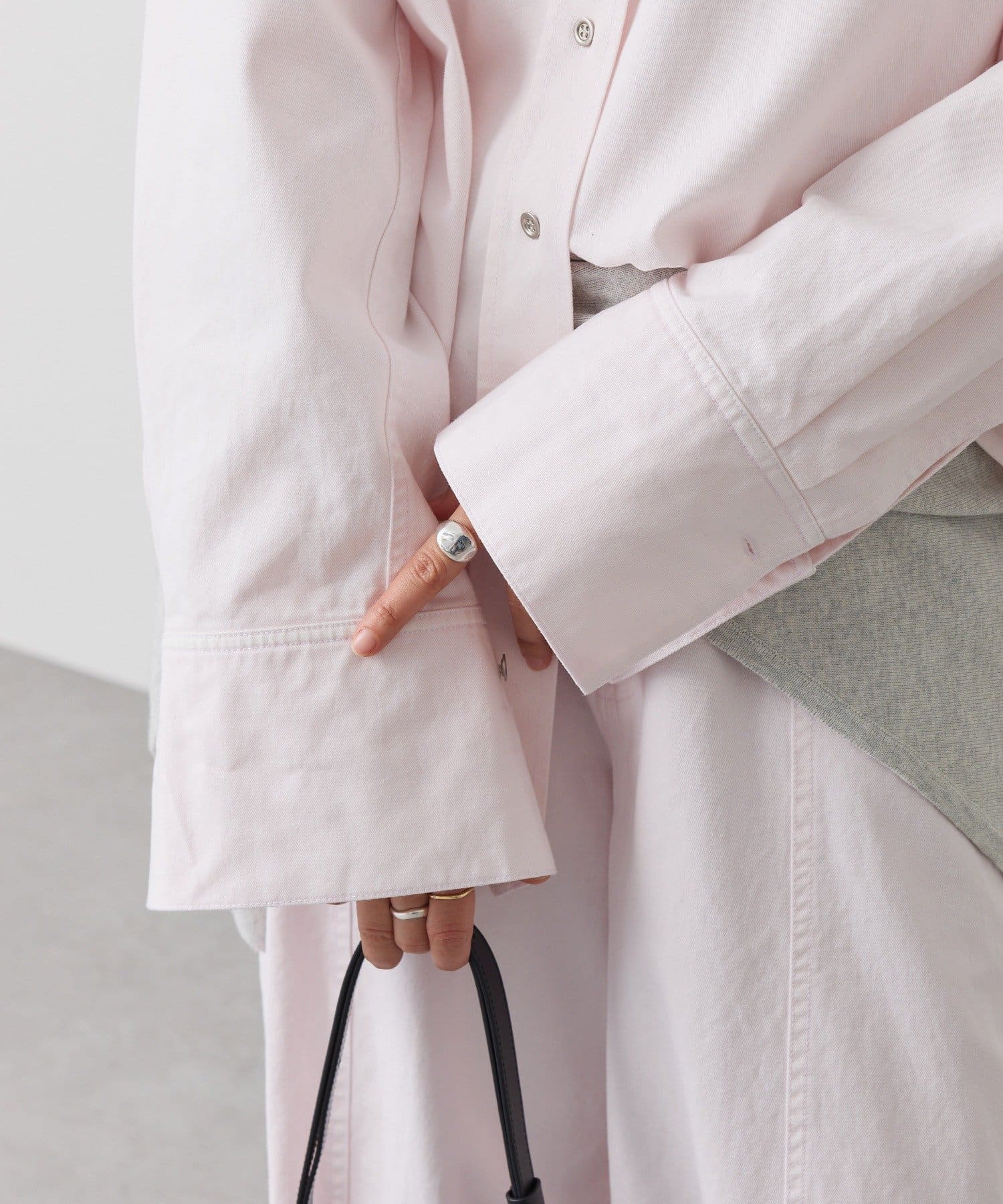 RIVE DROITE(リヴドロワ) 予約【セットアップ着用可能】ガーメントダイコットンツイルシャツ