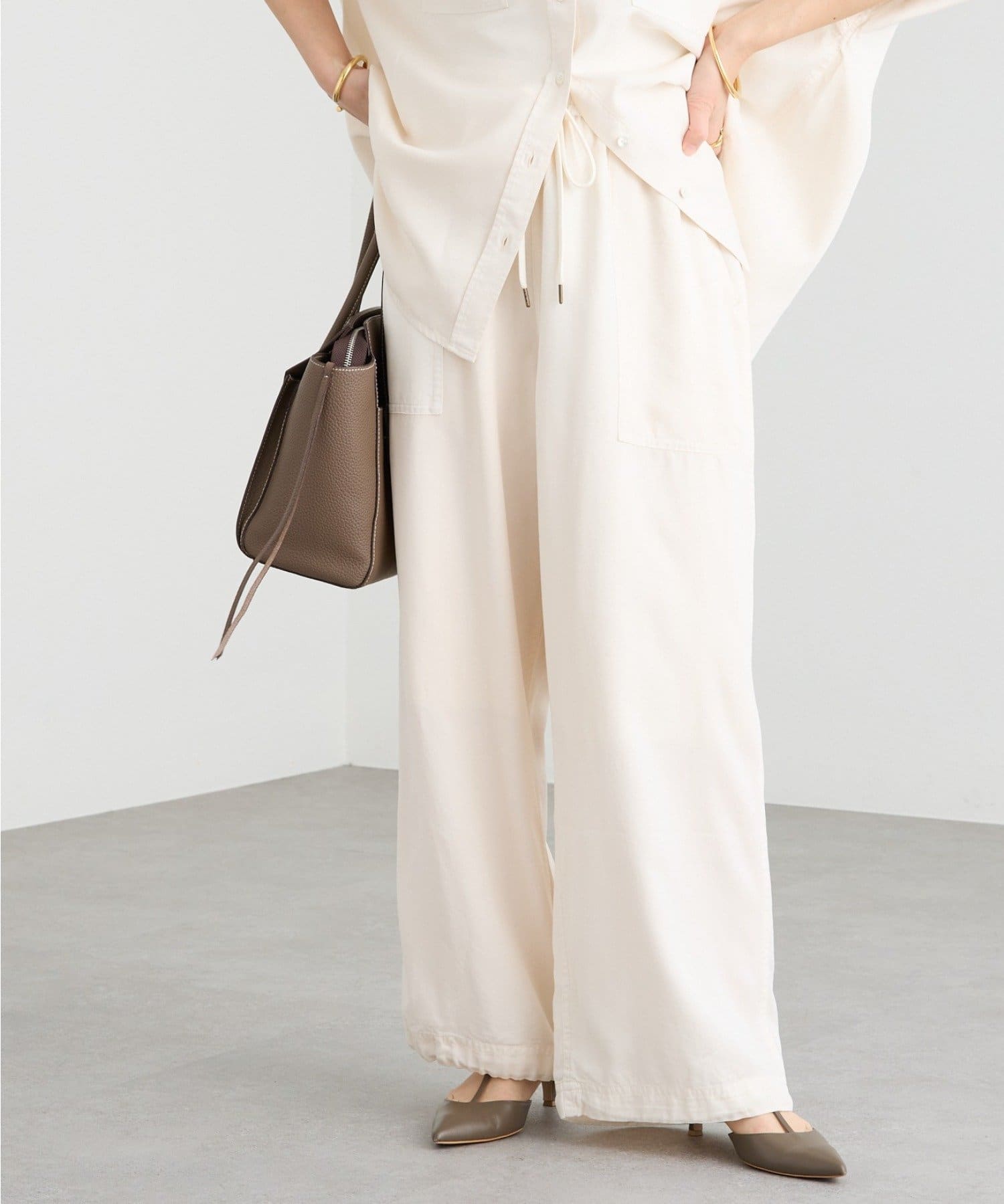 RIVE DROITE(リヴドロワ) 予約【セットアップ可/こなれ感抜群】ガーメントダイ2wayワイドパンツ/2月下旬お届け予定