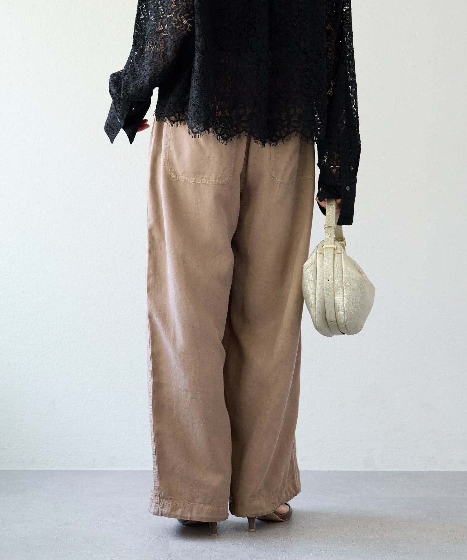 RIVE DROITE(リヴドロワ) 予約【セットアップ可/こなれ感抜群】ガーメントダイ2wayワイドパンツ/2月下旬お届け予定