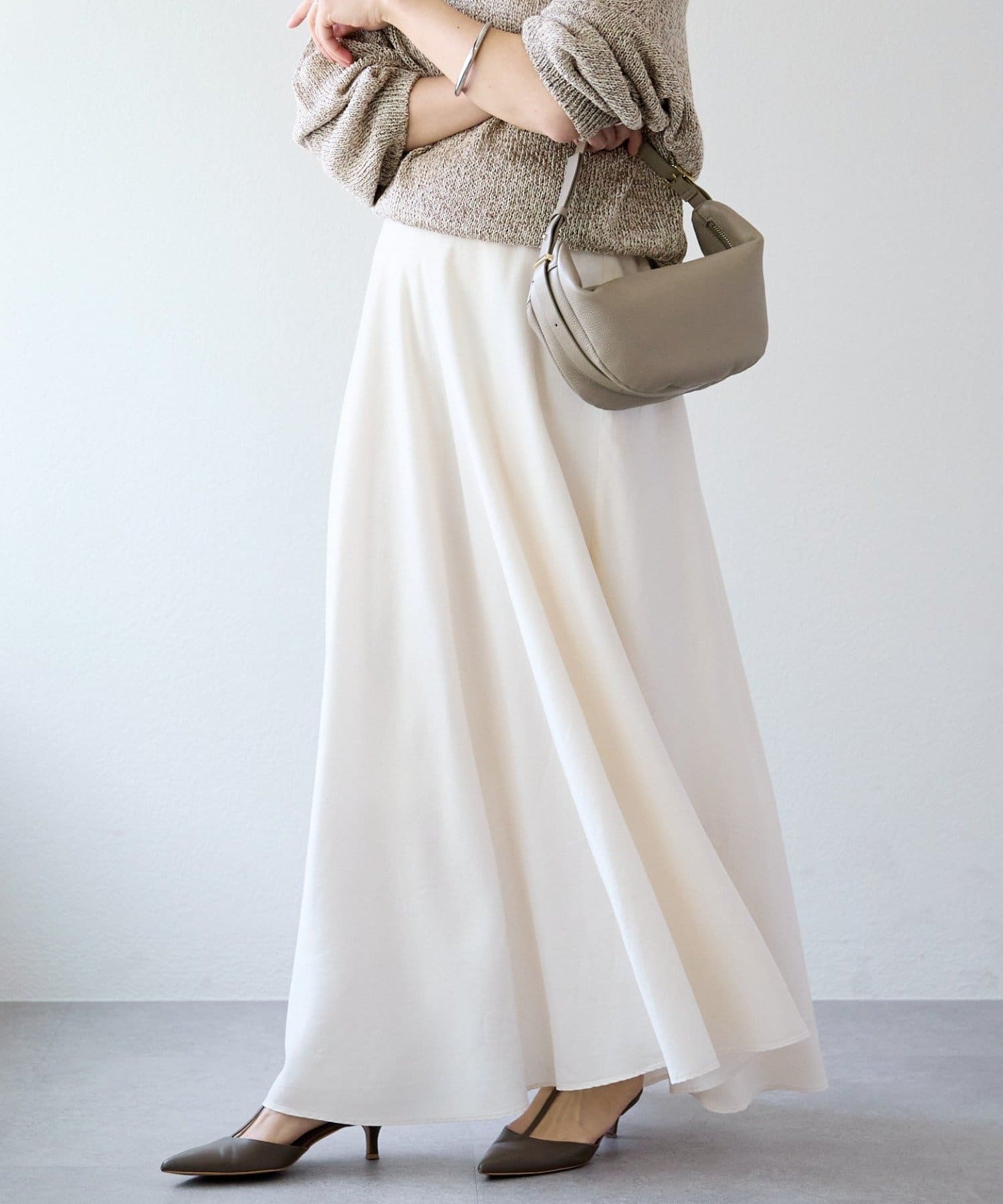 RIVE DROITE(リヴドロワ) 予約【セットアップ可/上品な落ち感】ガーメントダイフレアバイアススカート/2月下旬お届け予定