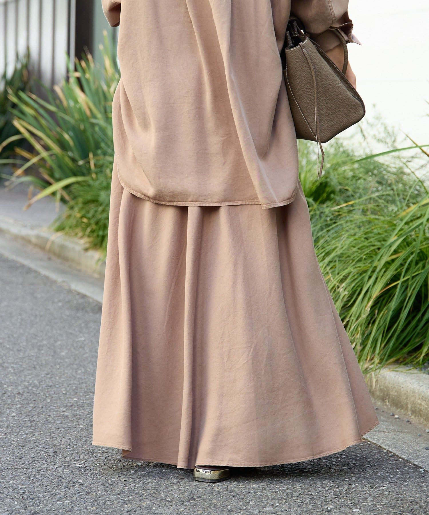 RIVE DROITE(リヴドロワ) 予約【セットアップ可/上品な落ち感】ガーメントダイフレアバイアススカート/2月下旬お届け予定