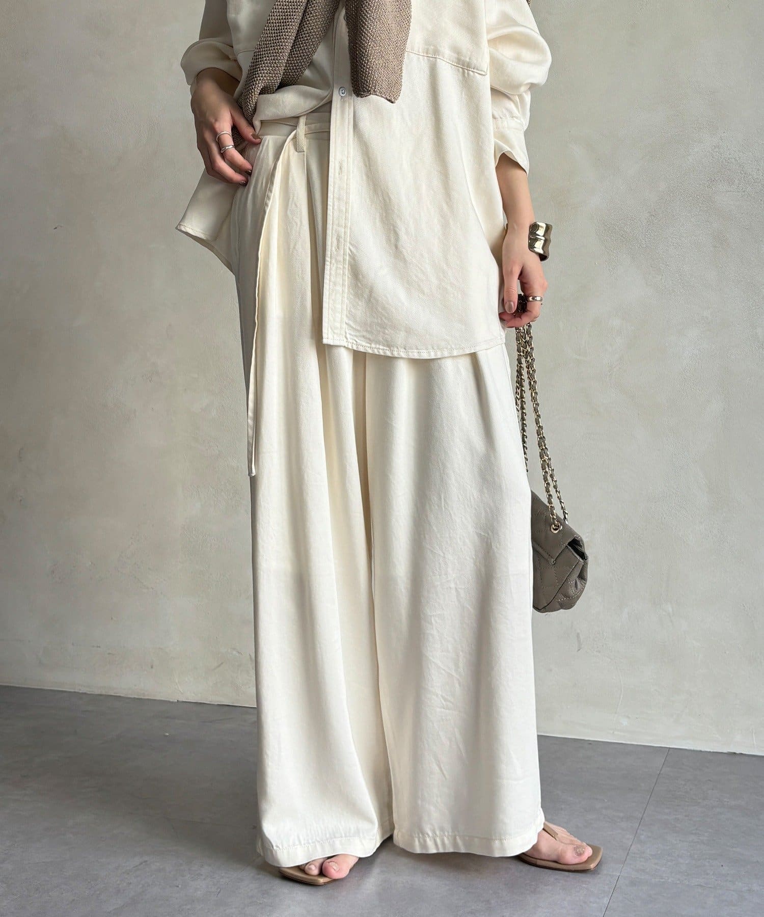 DOUDOU(ドゥドゥ) 【セットアップ可能】リヨセルタックパンツ