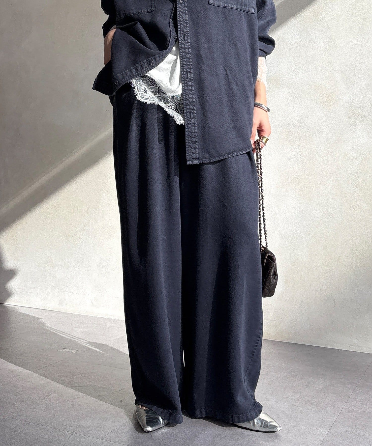 DOUDOU(ドゥドゥ) 【セットアップ可能】リヨセルタックパンツ