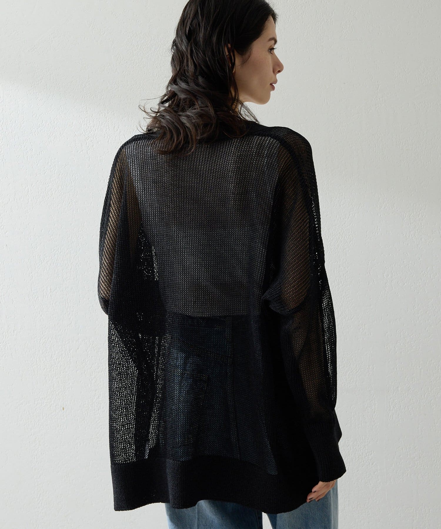 Whim Gazette(ウィム ガゼット) メッシュニットカーディガン