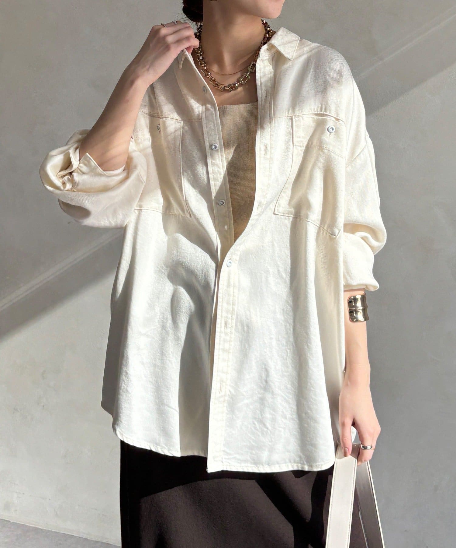 DOUDOU(ドゥドゥ) 【セットアップ可能】リヨセルシャツ