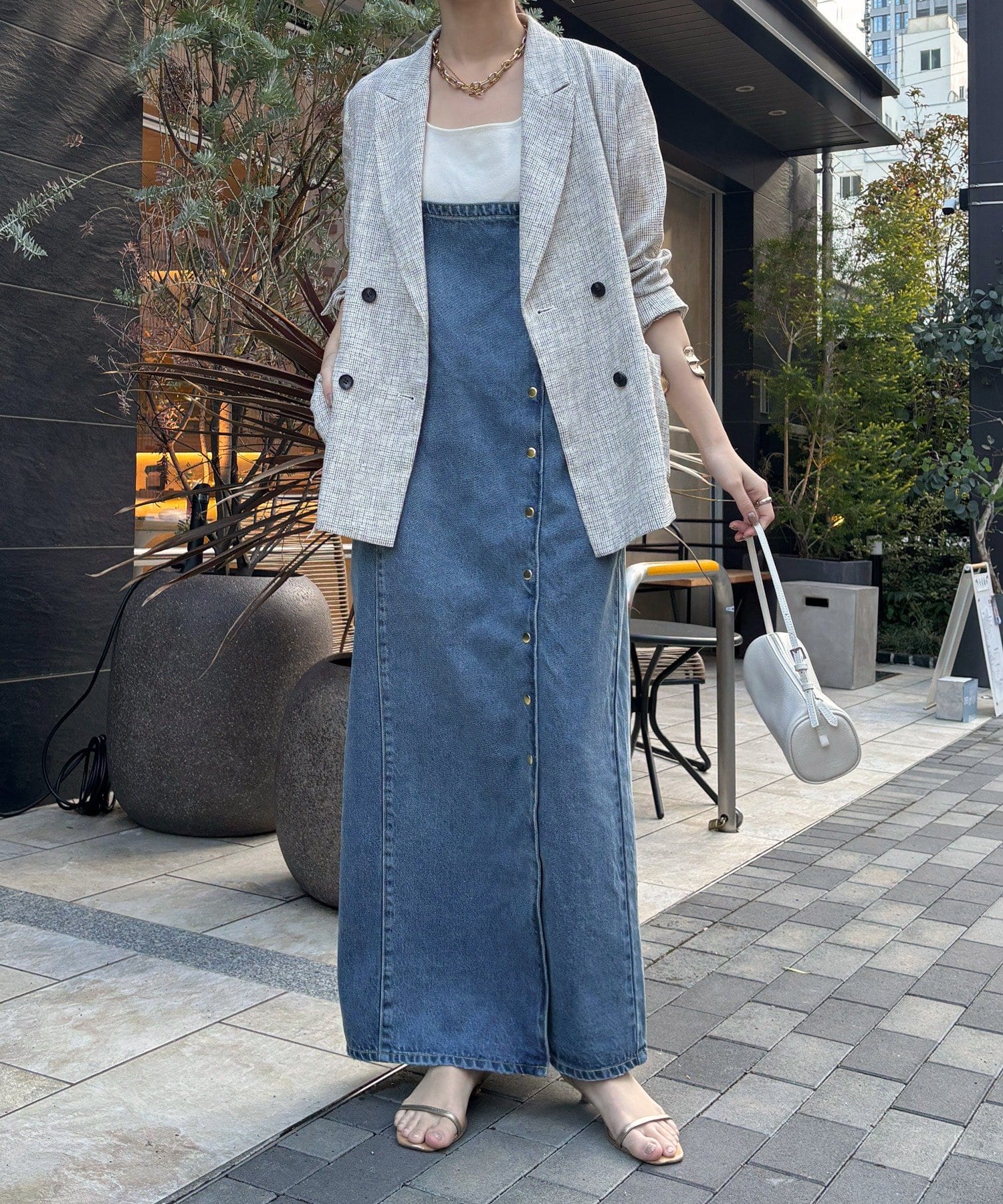 DOUDOU(ドゥドゥ) フロントボタンジャンスカ