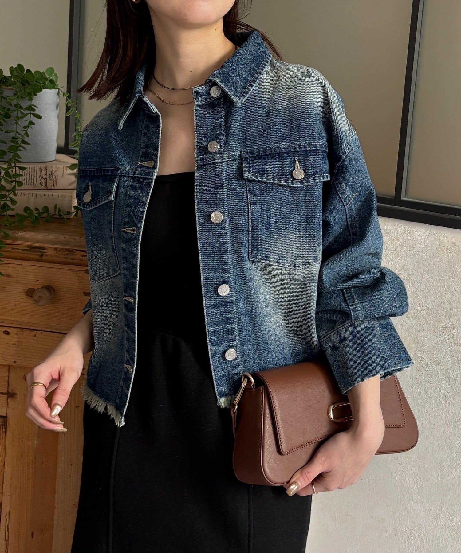 Thevon.(ゼヴォン) 裾フリンジショートGジャン