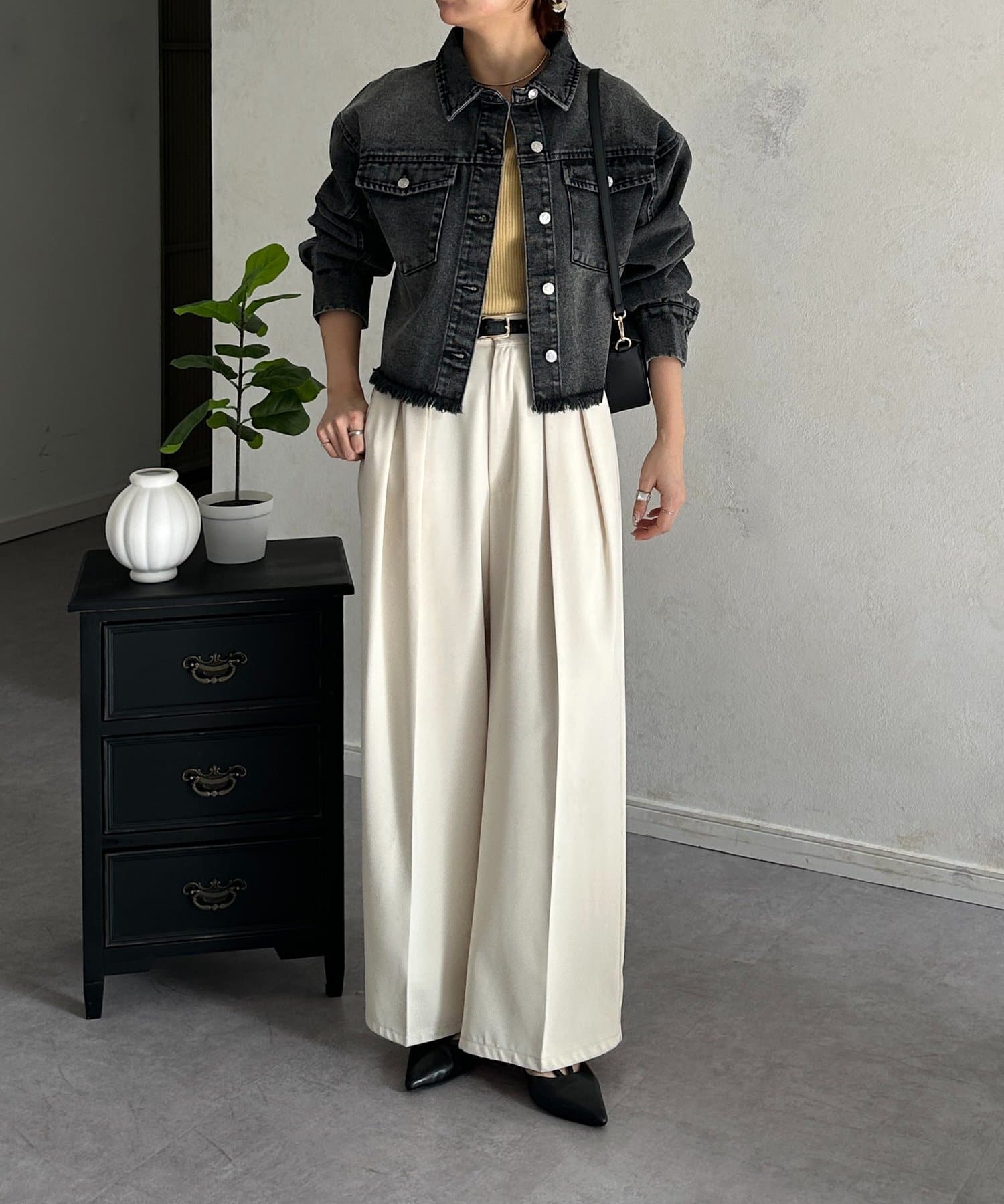 Thevon.(ゼヴォン) 裾フリンジショートGジャン