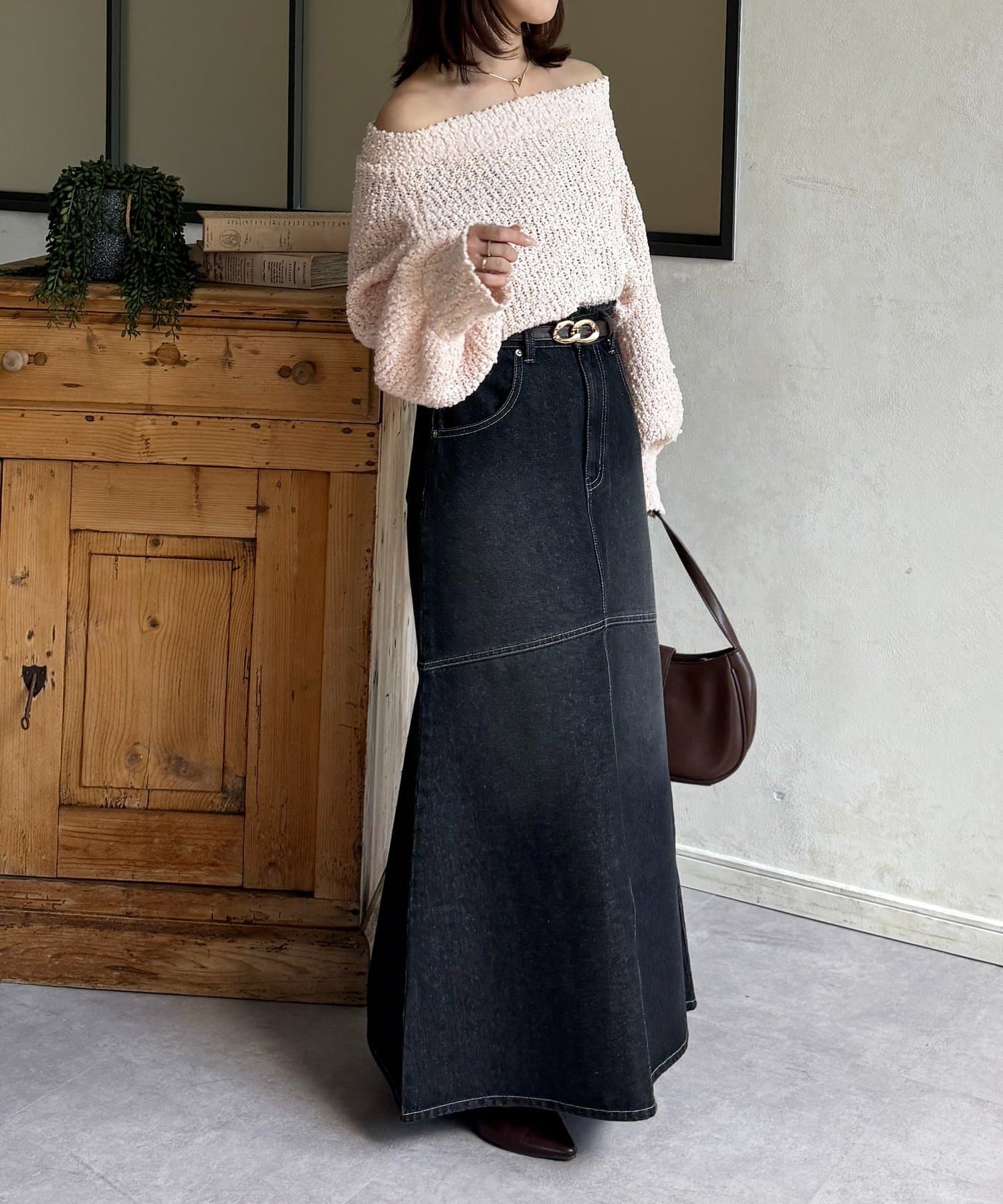 Thevon.(ゼヴォン) フリンジデニムマーメイドスカート