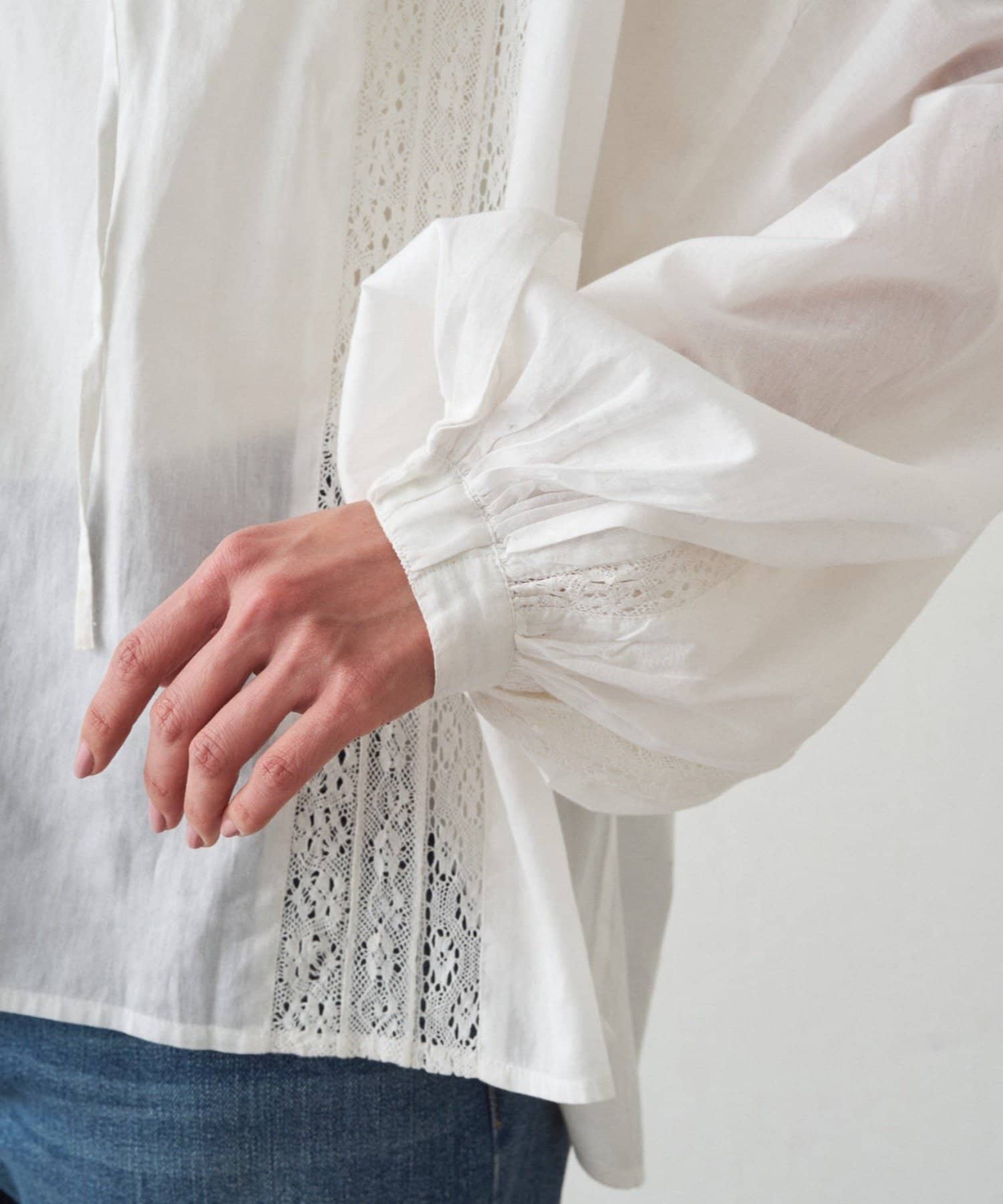 LOUNGEDRESS(ラウンジドレス) 【INDIA】スキッパーレースブラウス