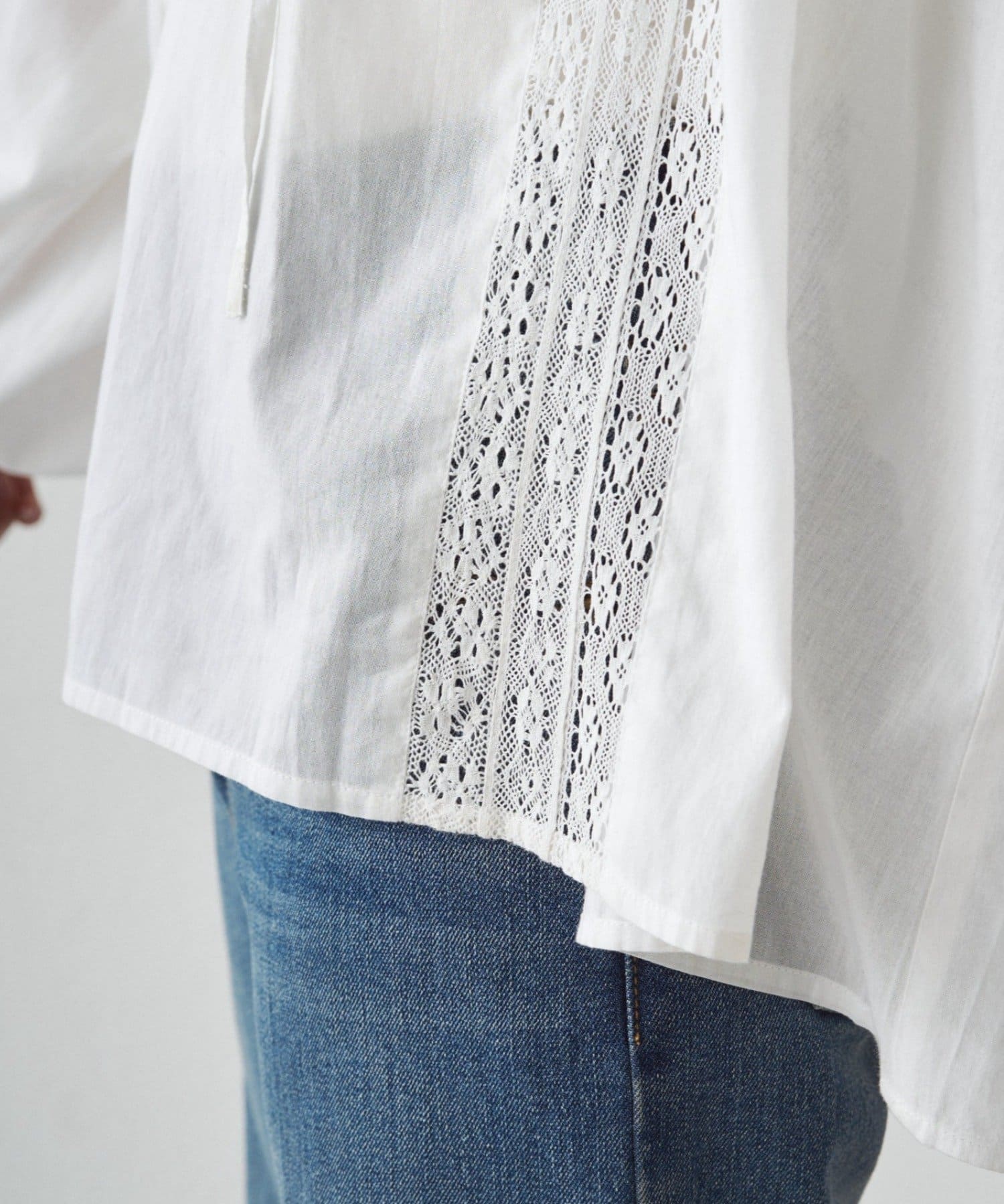 LOUNGEDRESS(ラウンジドレス) 【INDIA】スキッパーレースブラウス