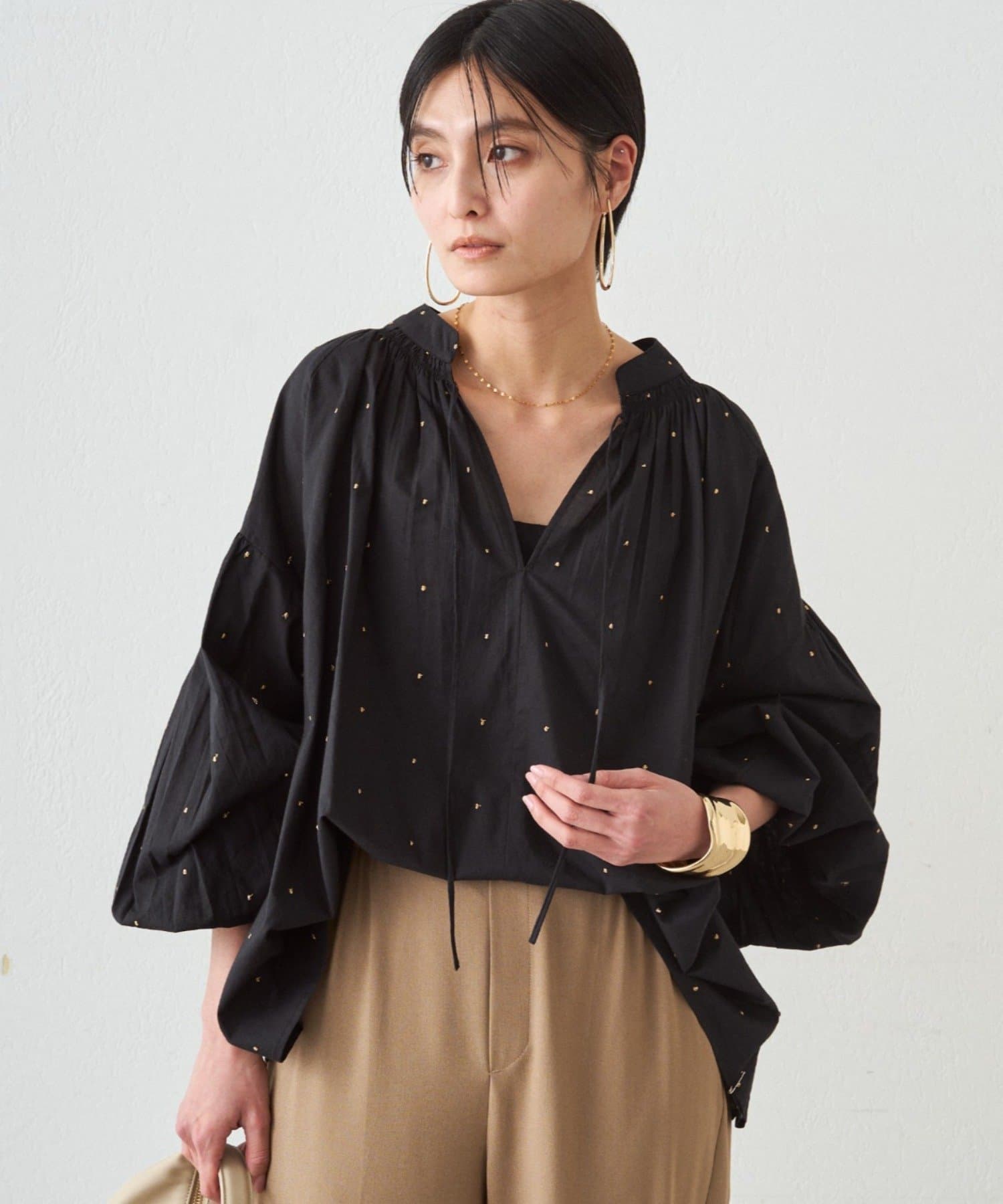 LOUNGEDRESS(ラウンジドレス) 【INDIA】スキッパー刺繍ブラウス