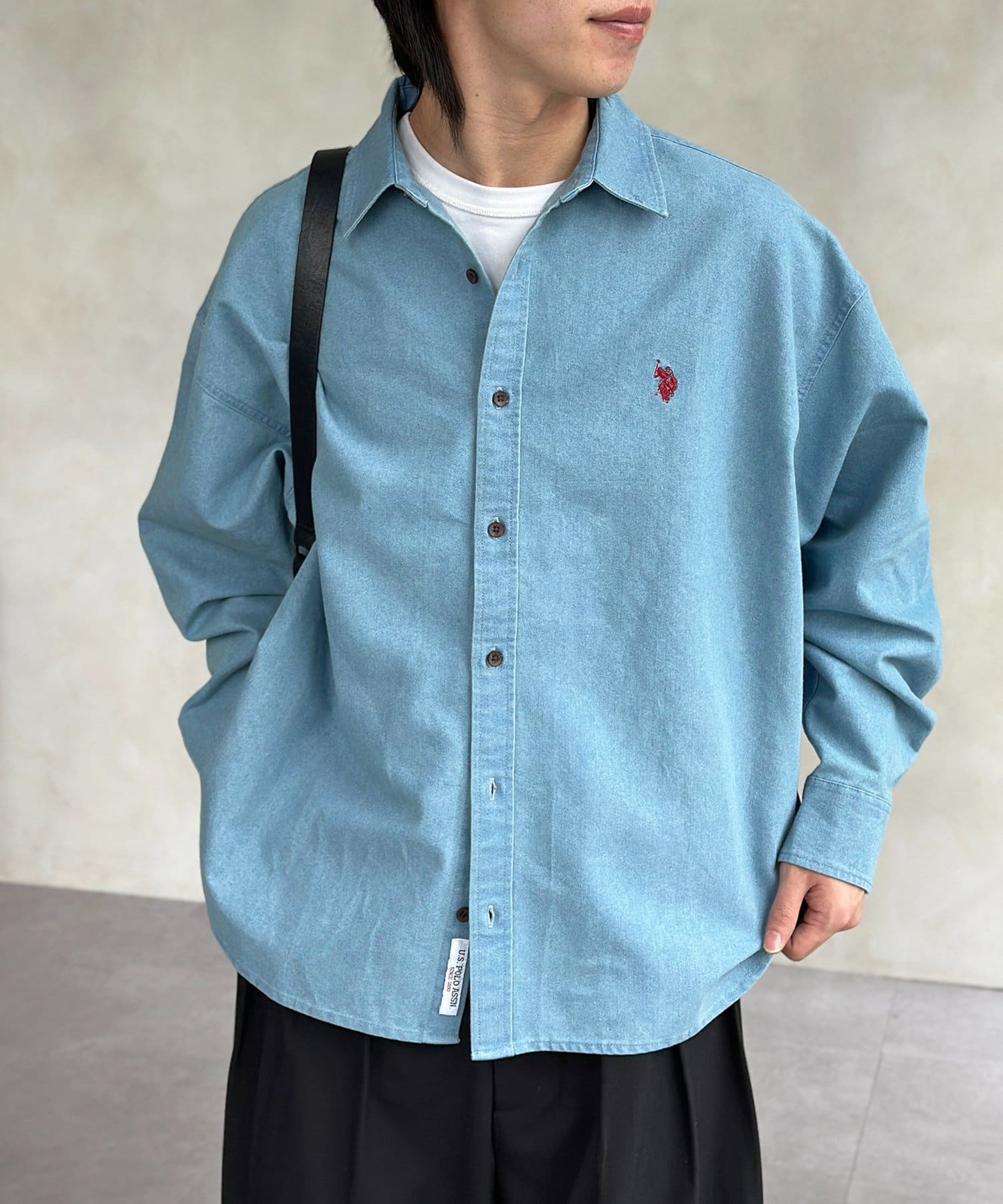 CPCM(シーピーシーエム) 【U.S. POLO ASSN.】1ポイント刺繍デニムシャツ