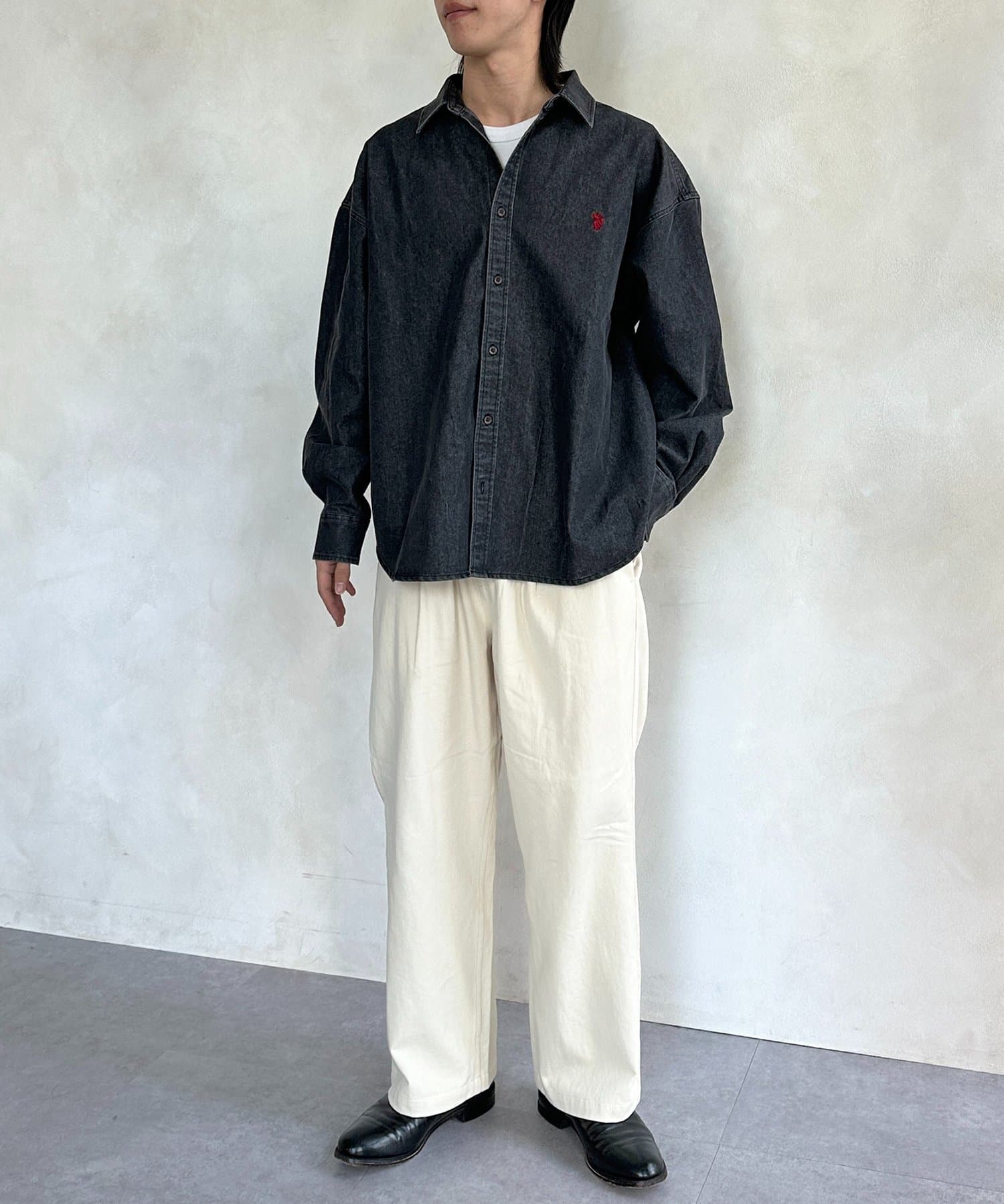 CPCM(シーピーシーエム) 【U.S. POLO ASSN.】1ポイント刺繍デニムシャツ