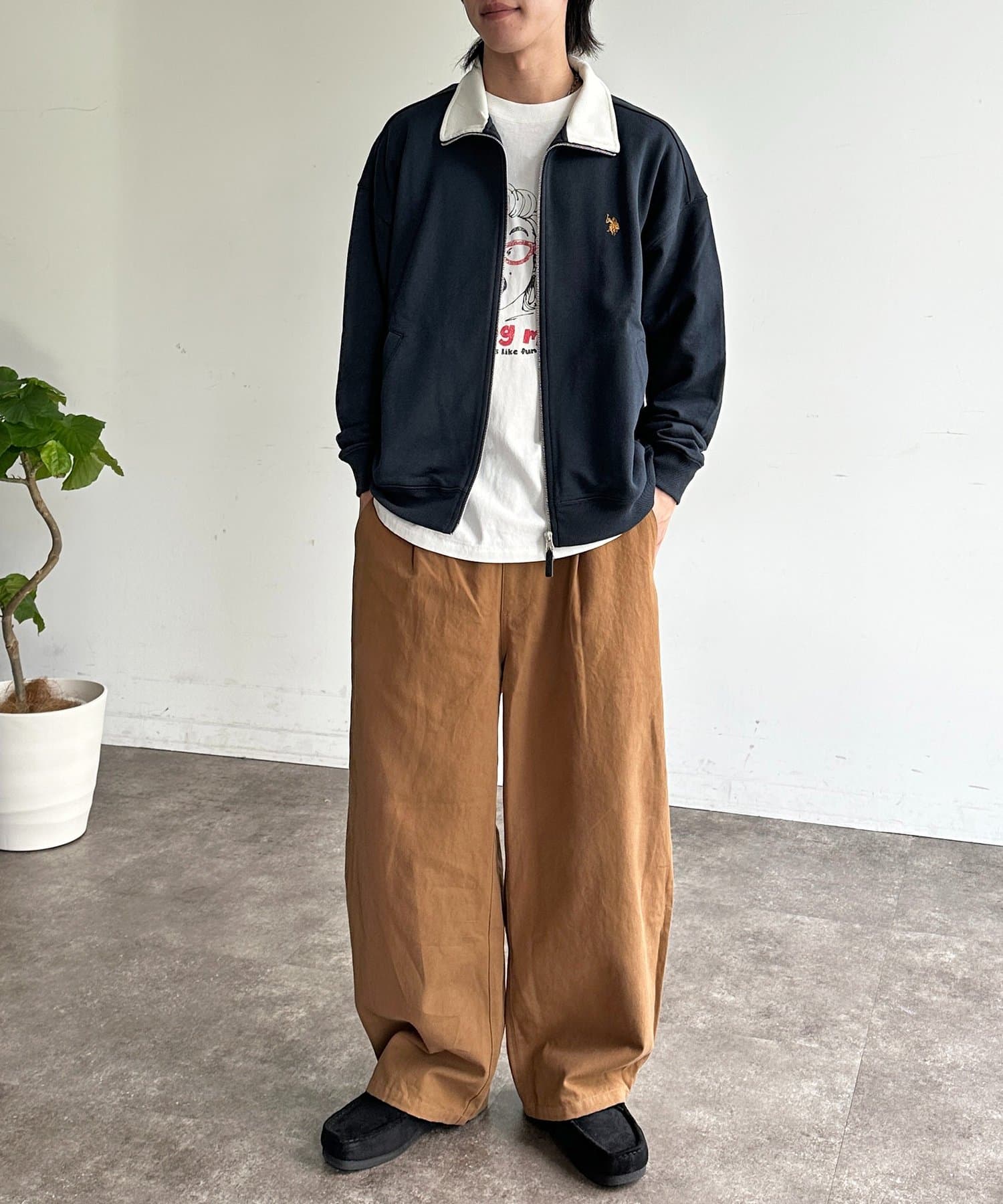 CPCM(シーピーシーエム) 【U.S. POLO ASSN.】裏毛スタンドジップブルゾン