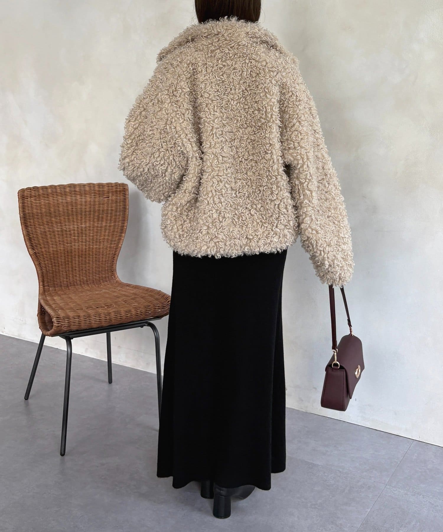 Thevon.(ゼヴォン) ヘンリーネックリブニットワンピース