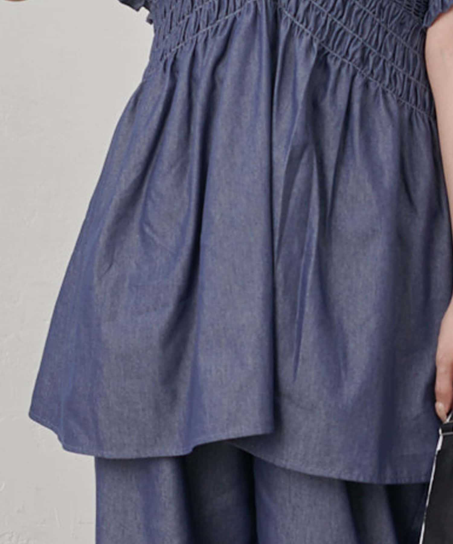 COLONY 2139(コロニー トゥーワンスリーナイン) 【WEB限定】シャーリングデニムチュニック