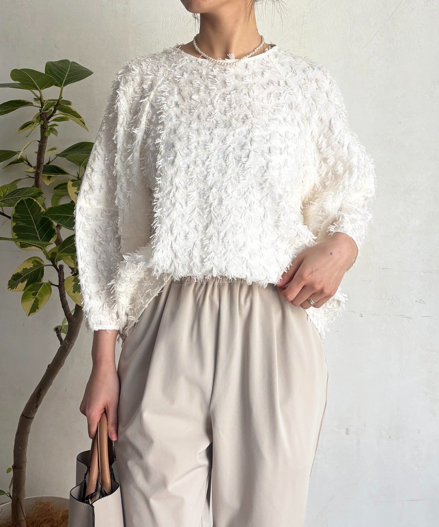 un dix cors(アンディコール) 【フォーマル・セレモニー】ジャガードブラウス