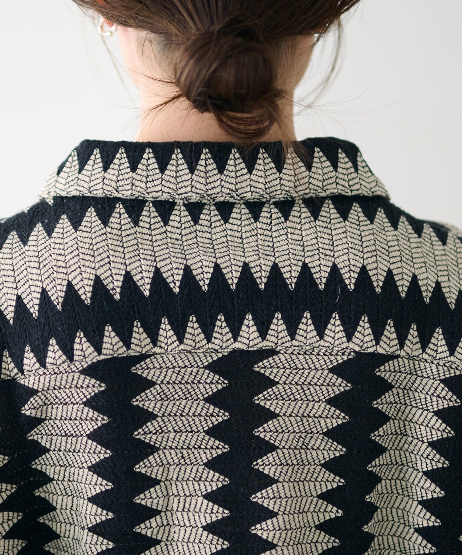 DISCOAT(ディスコート) 【Enlude/India】ジャガードリーフ柄シャツ