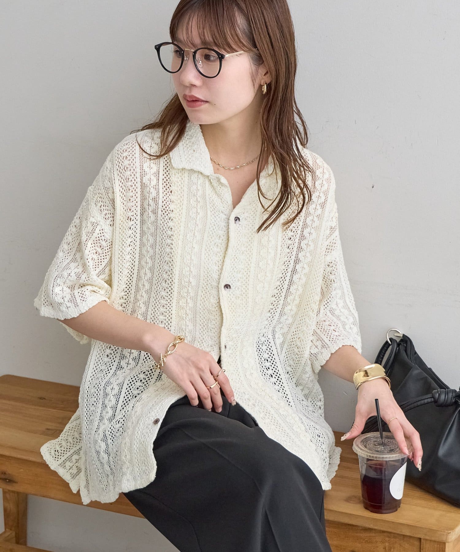 DISCOAT(ディスコート) 【Enlude/ユニセックス/India】ジャガードレースシャツ