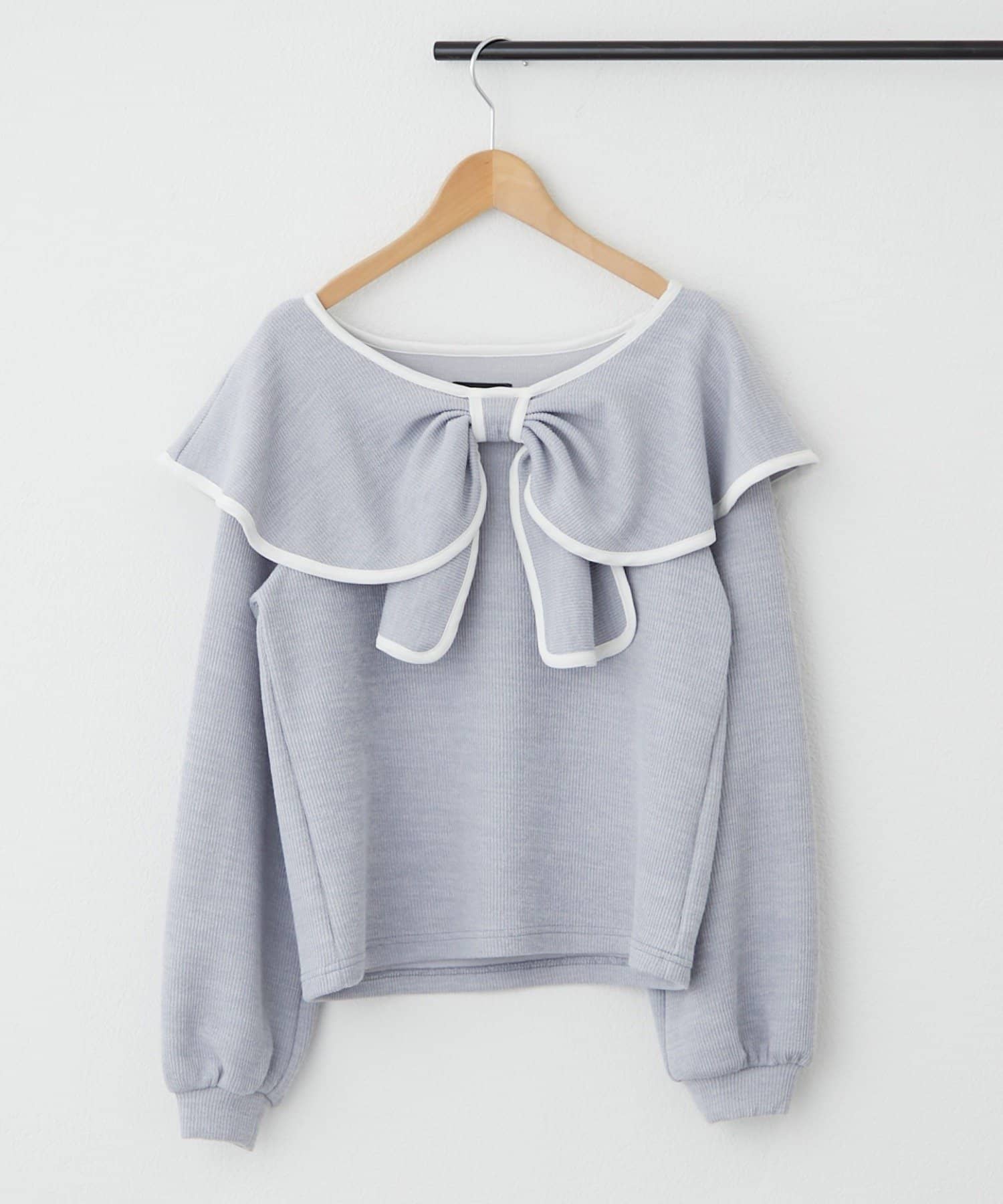 Remind me and forever(リマインドミーアンドフォーエバー) 【2026SS】配色リボントップス