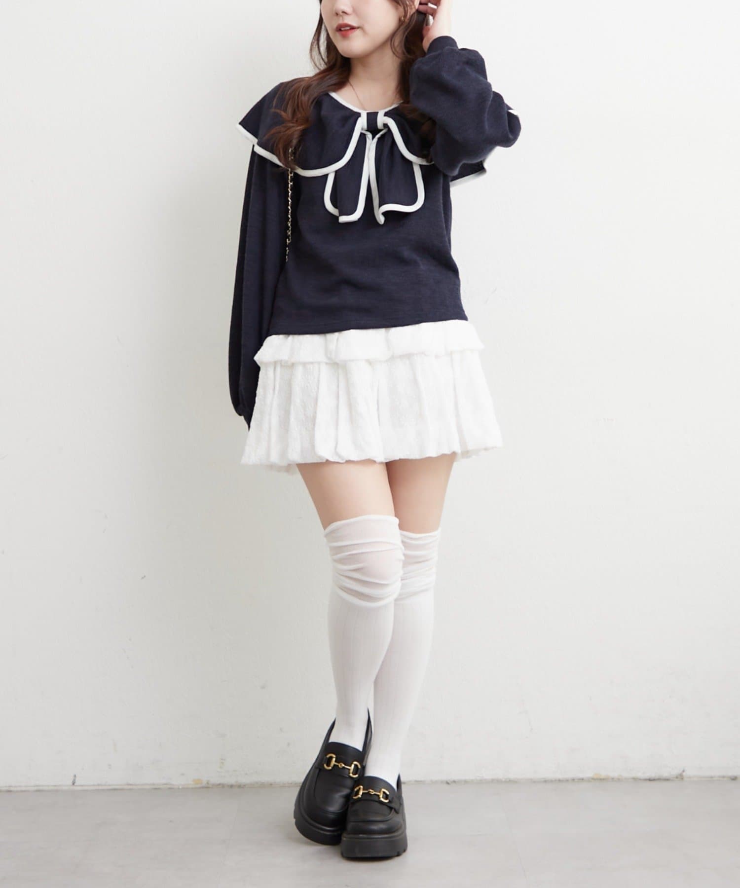 Remind me and forever(リマインドミーアンドフォーエバー) 【主役級の一枚】配色リボントップス