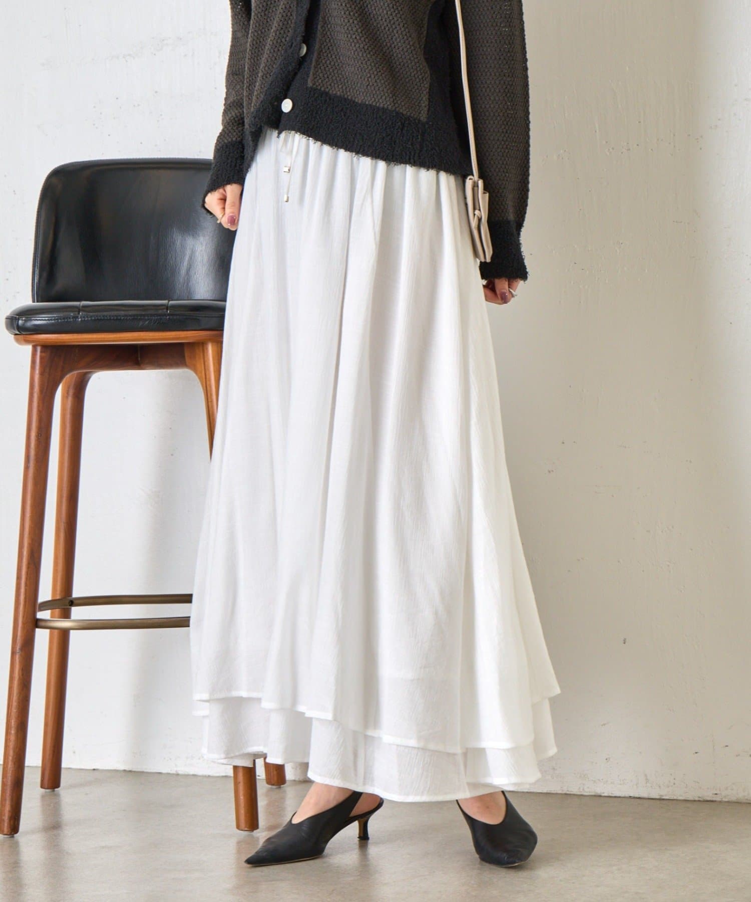 Jena　espace merveilleux(ジェナ　エスパスメルヴェイユ) 【軽やかティアード】ヨウリュウティアードスカート