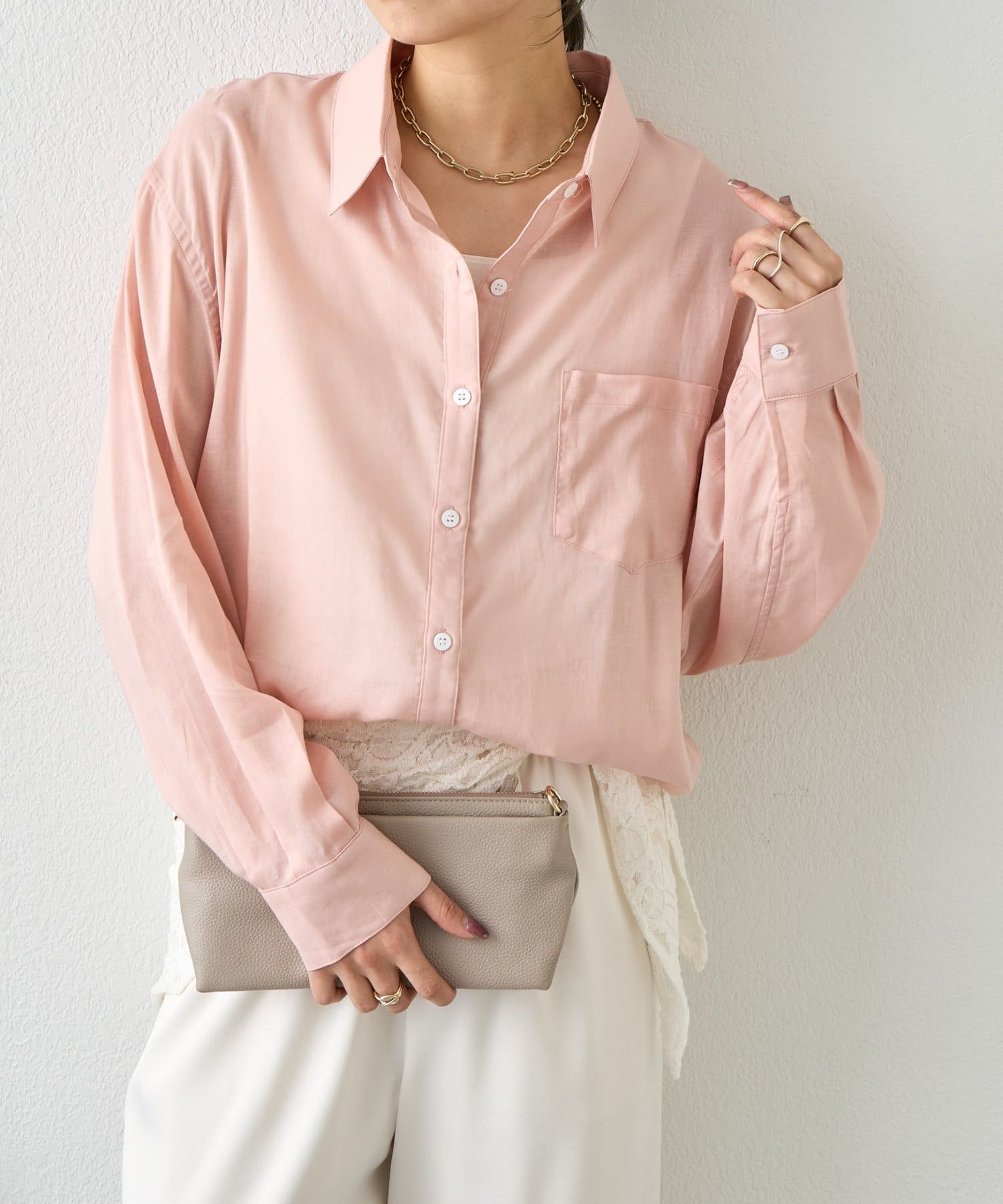 Jena　espace merveilleux(ジェナ　エスパスメルヴェイユ) リラックスシアーシャツ