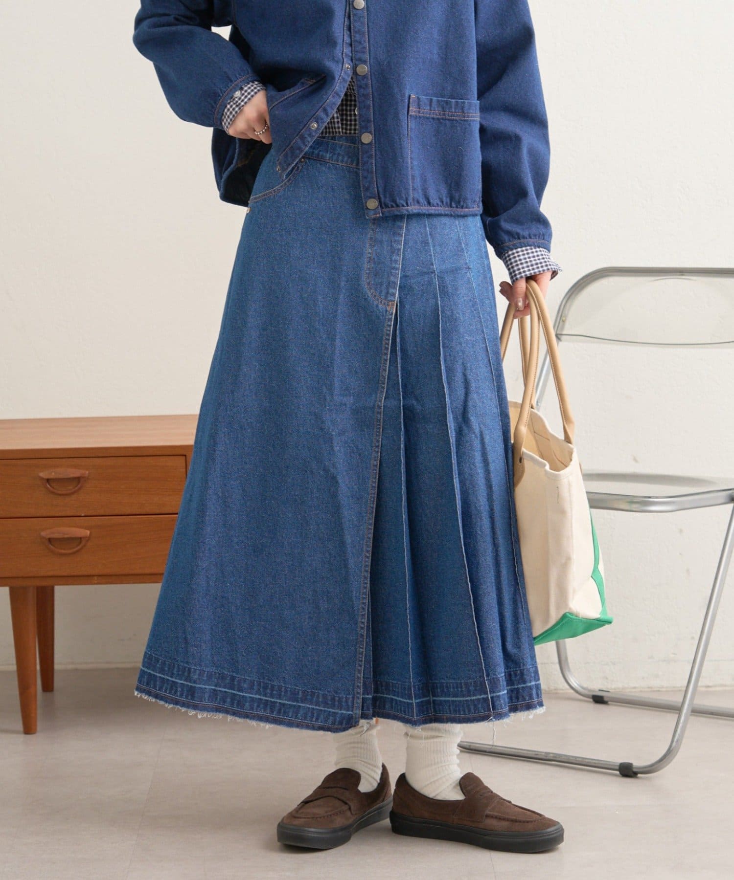 CIAOPANIC TYPY(チャオパニックティピー) 【GEVACO】デニムプリーツスカート