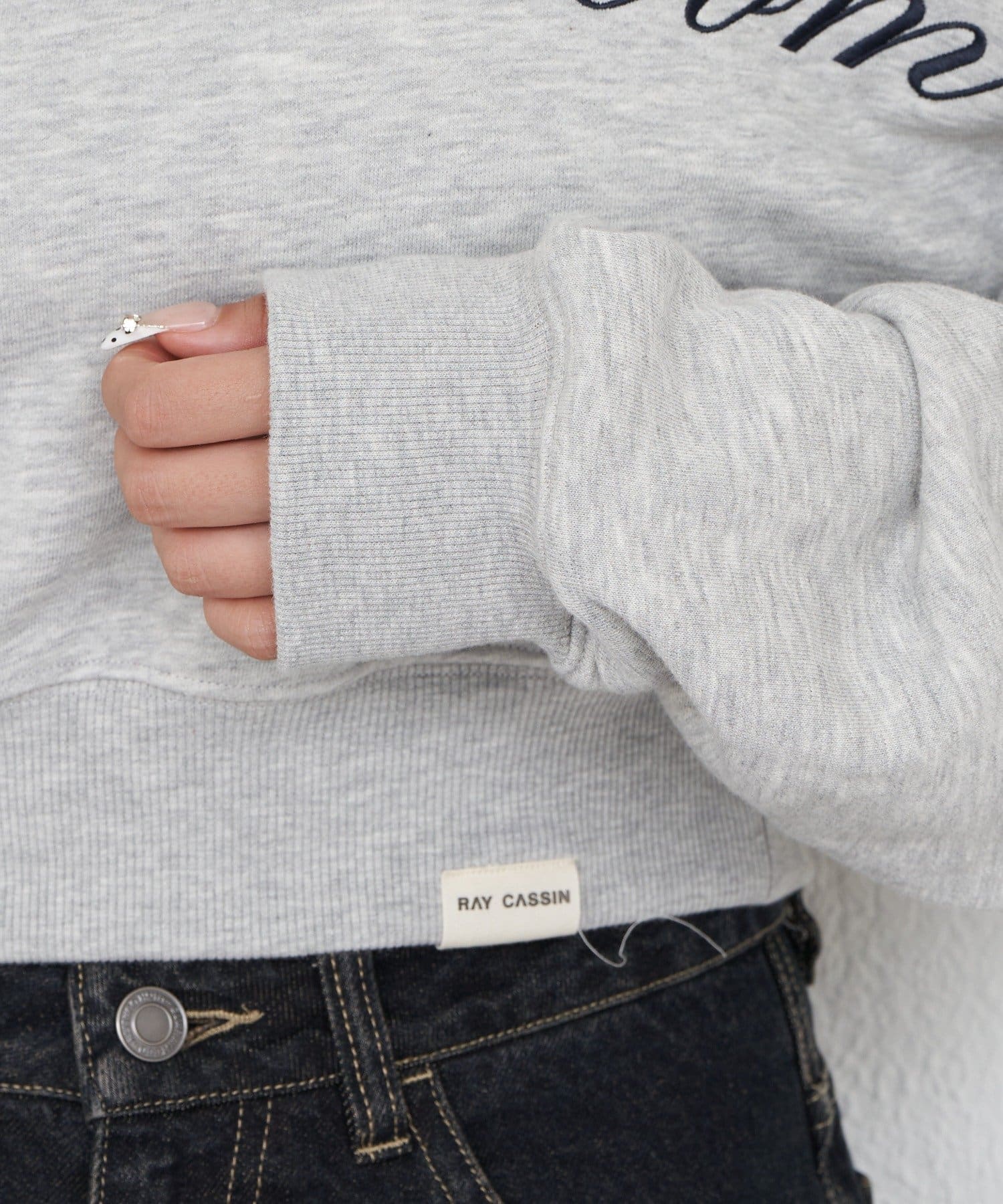 RAY CASSIN(レイカズン) 【セットアップで着られる】ピグメントオフショルショートスウェット