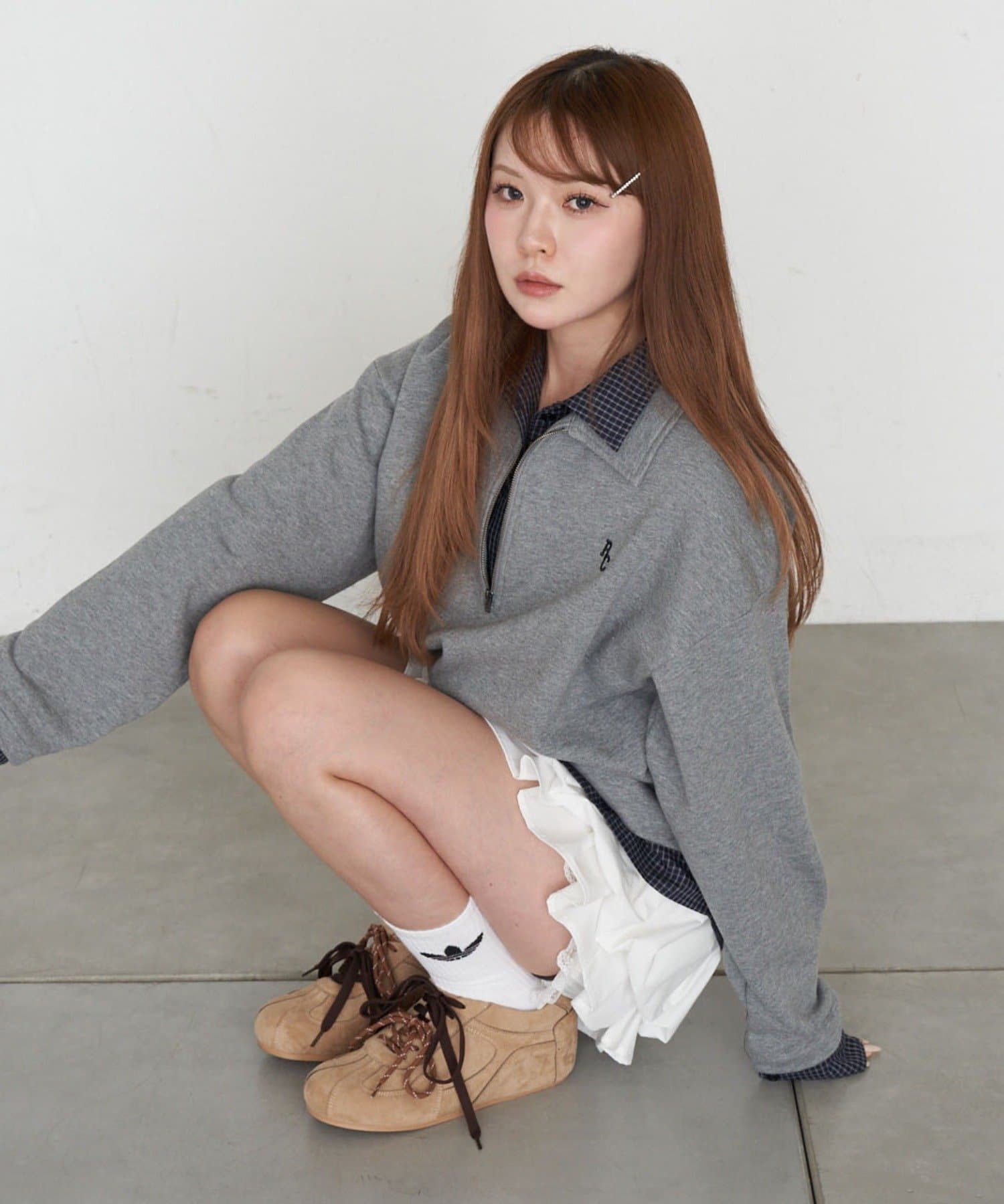 RAY CASSIN(レイカズン) ハーフジップレイヤードスウェット