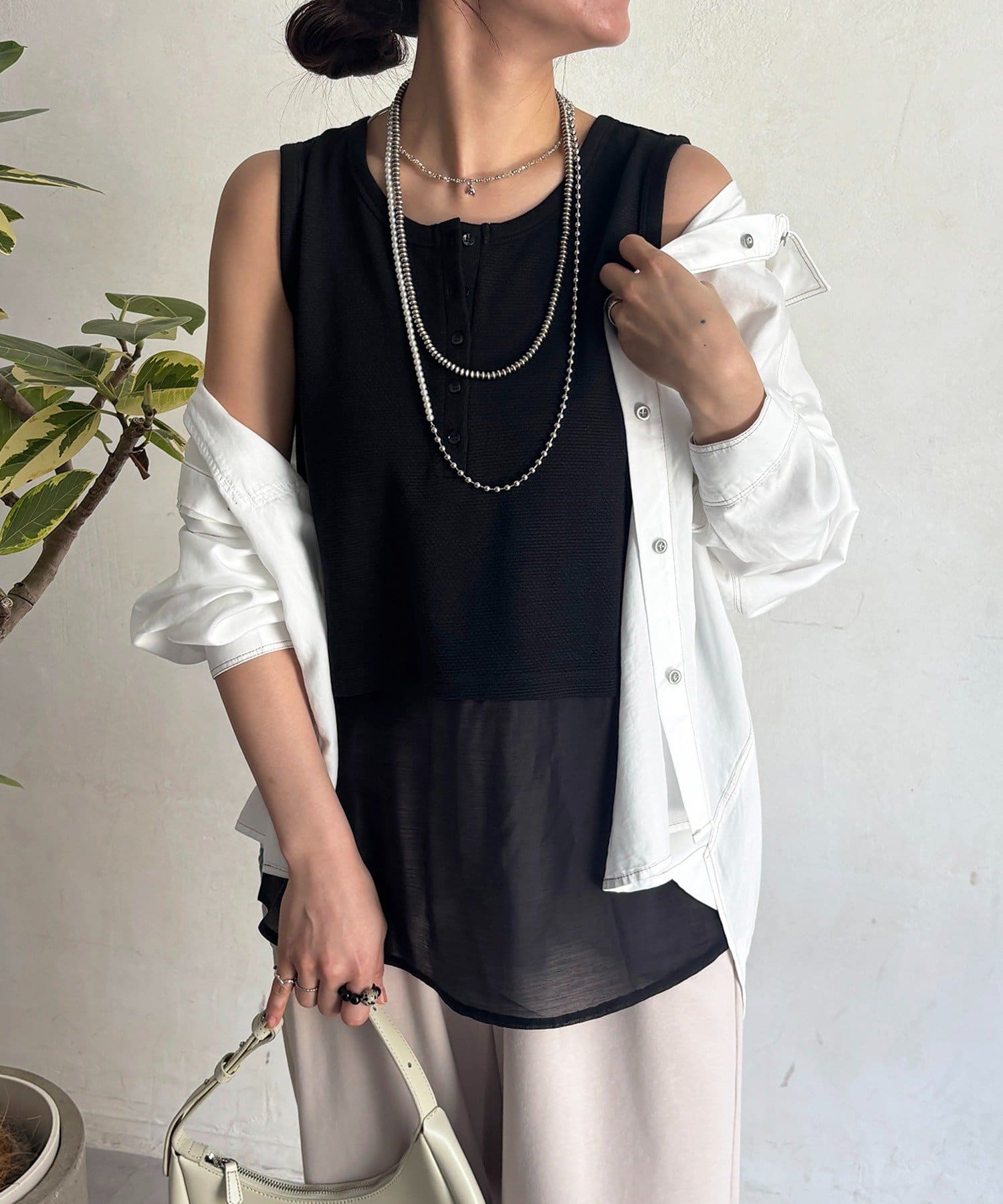 un dix cors(アンディコール) ヘンリーネック2WAYキャミ