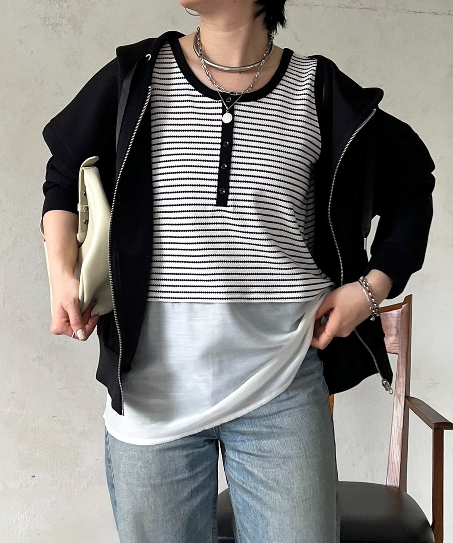 un dix cors(アンディコール) ヘンリーネック2WAYキャミ