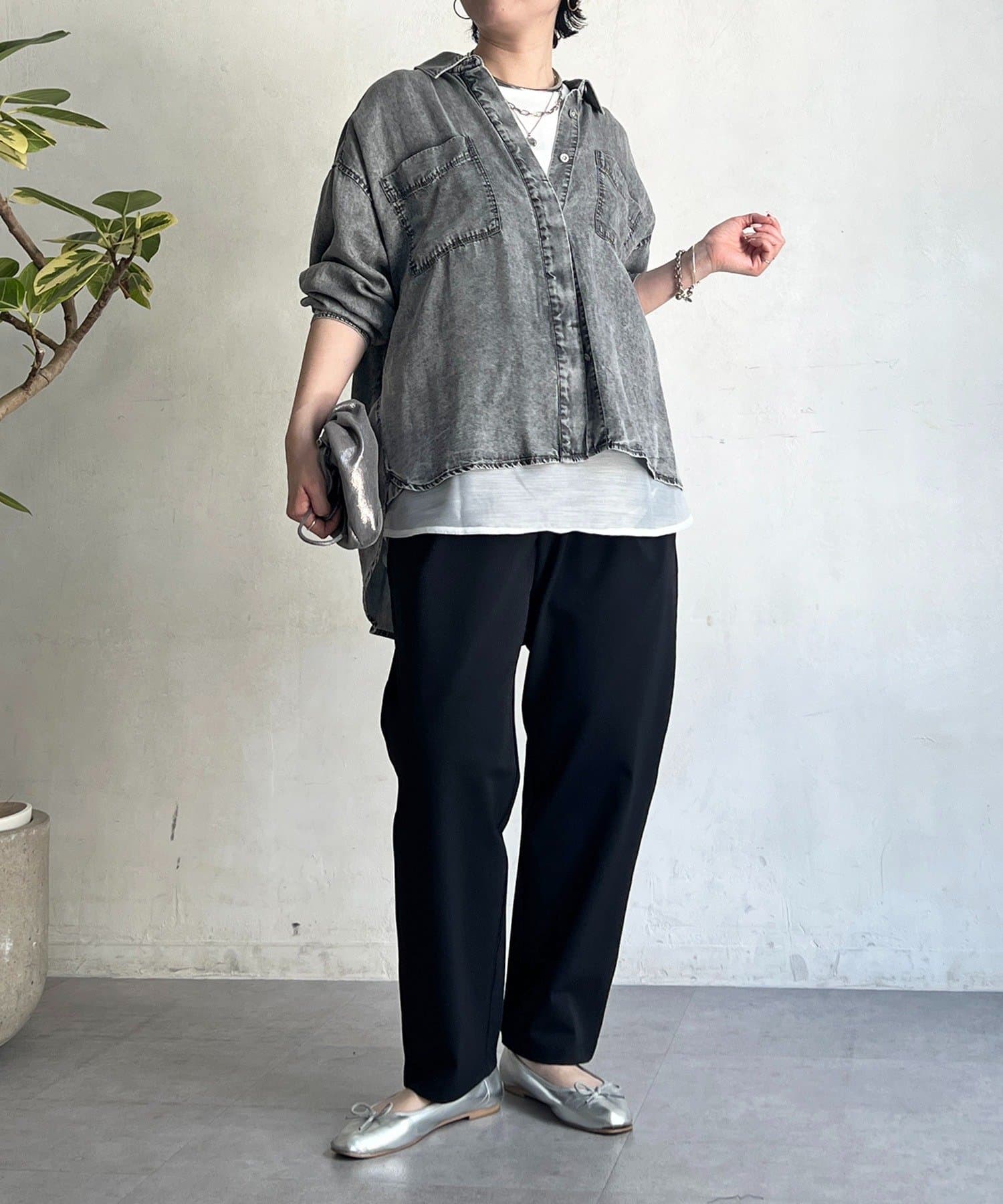 un dix cors(アンディコール) デニムラウンドシャツ