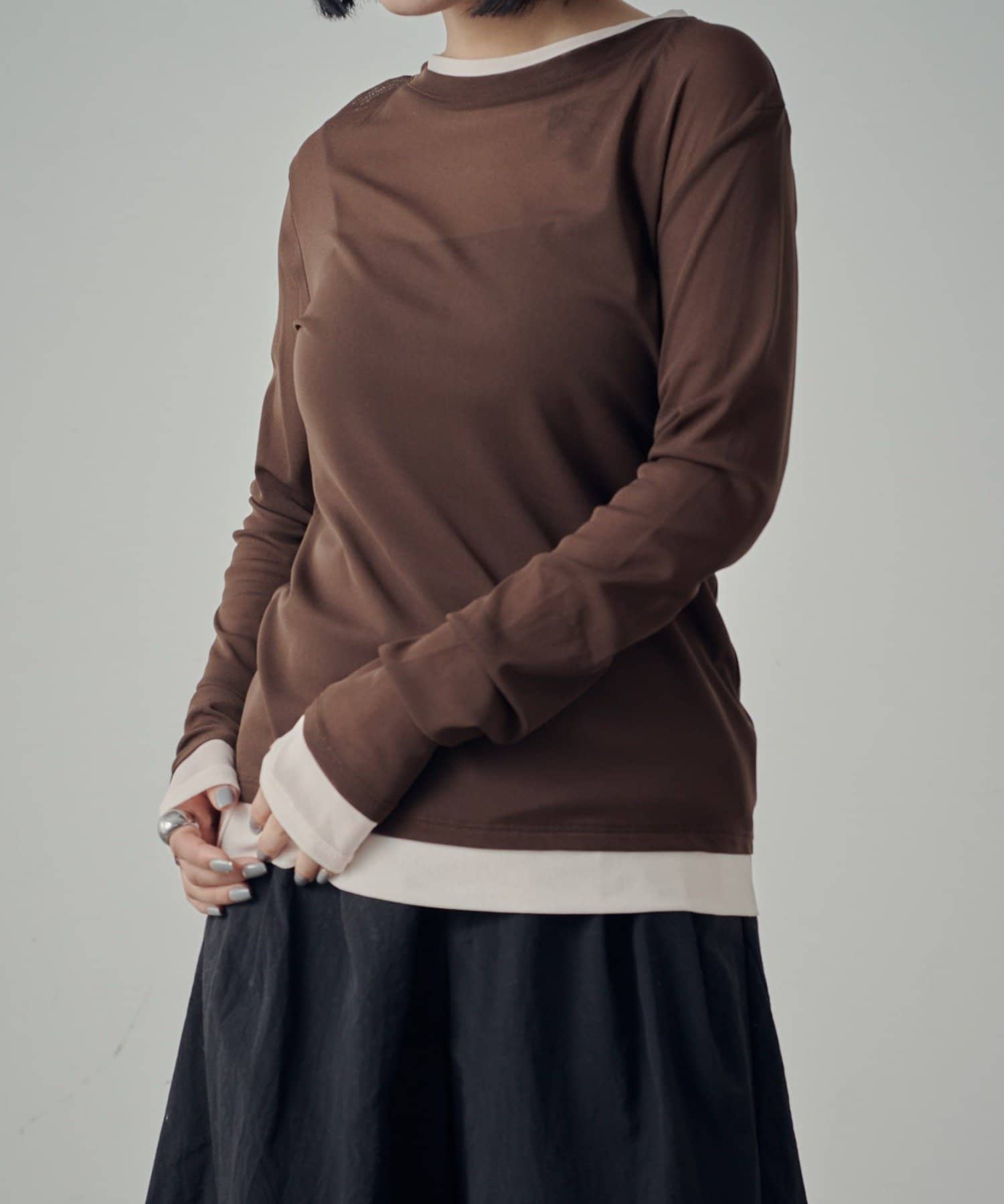 -goocy-(グーシー) 【＠_0_nr_　セレクト】パワーメッシュレイヤードライクトップス