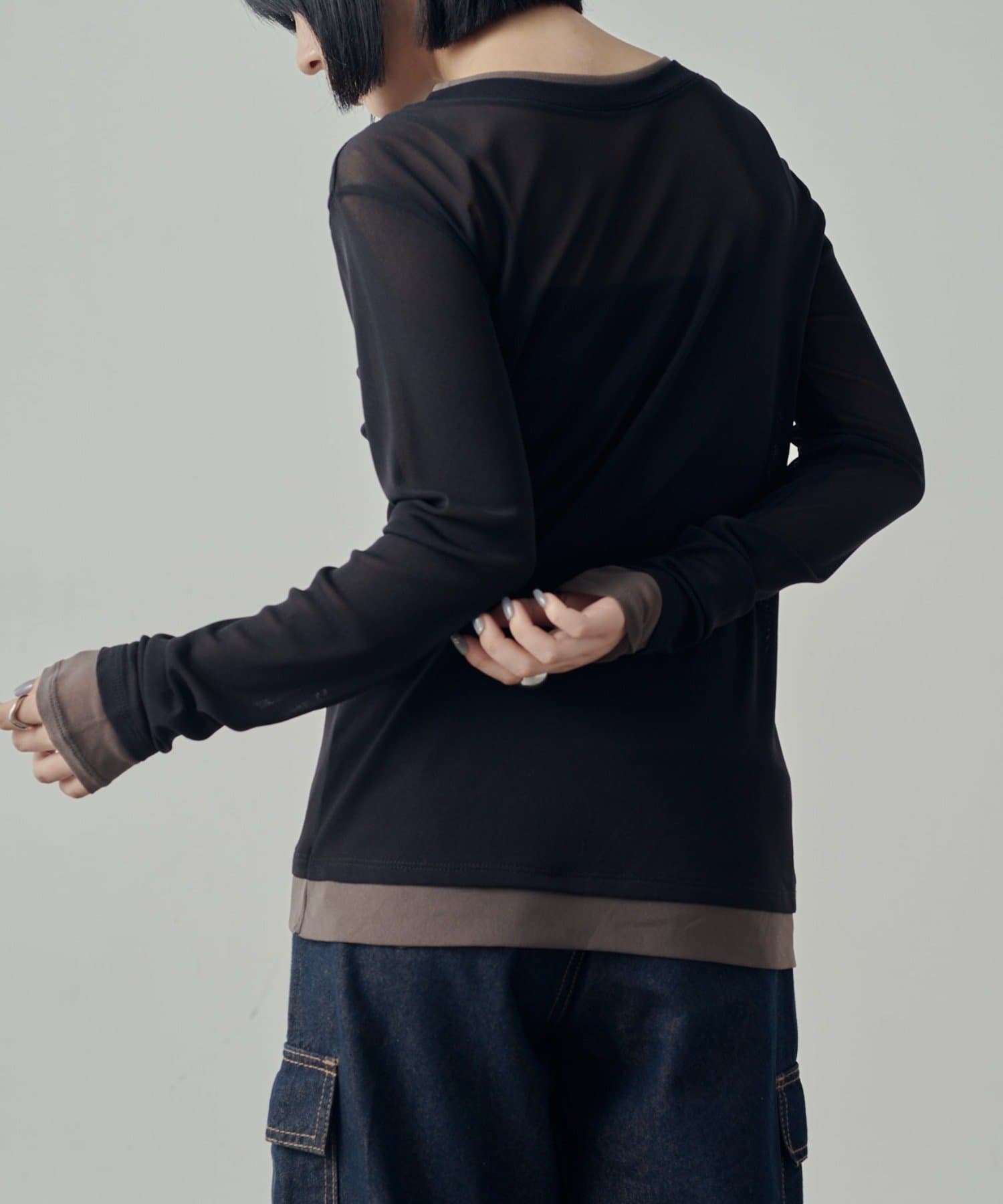 -goocy-(グーシー) 【＠_0_nr_　セレクト】パワーメッシュレイヤードライクトップス