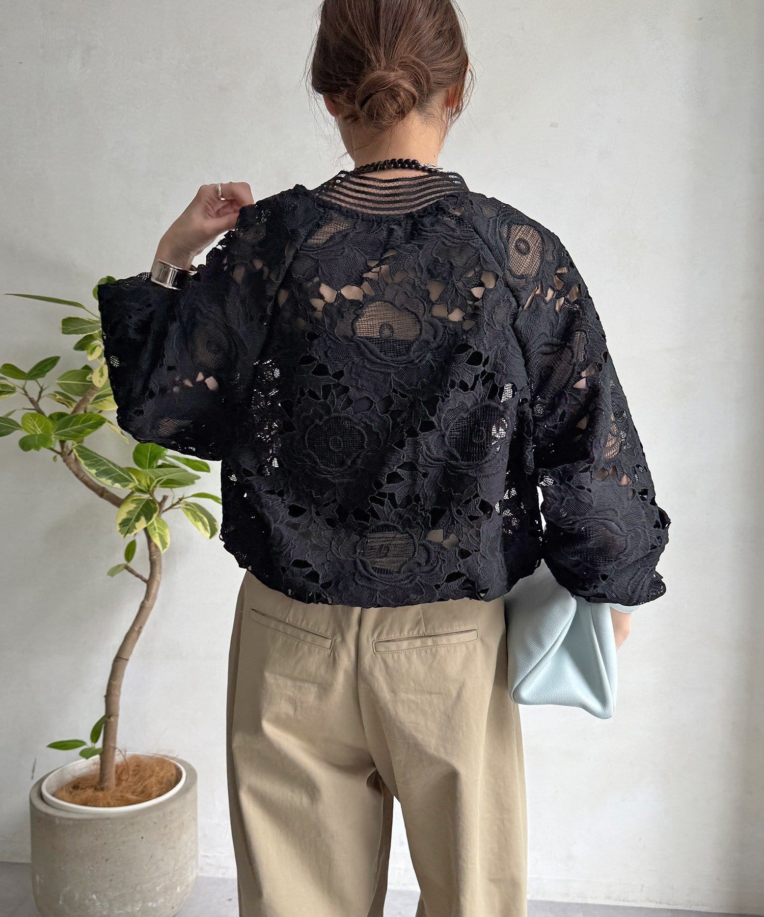 DOUDOU(ドゥドゥ) 【WEB限定】フラワーレースブルゾン