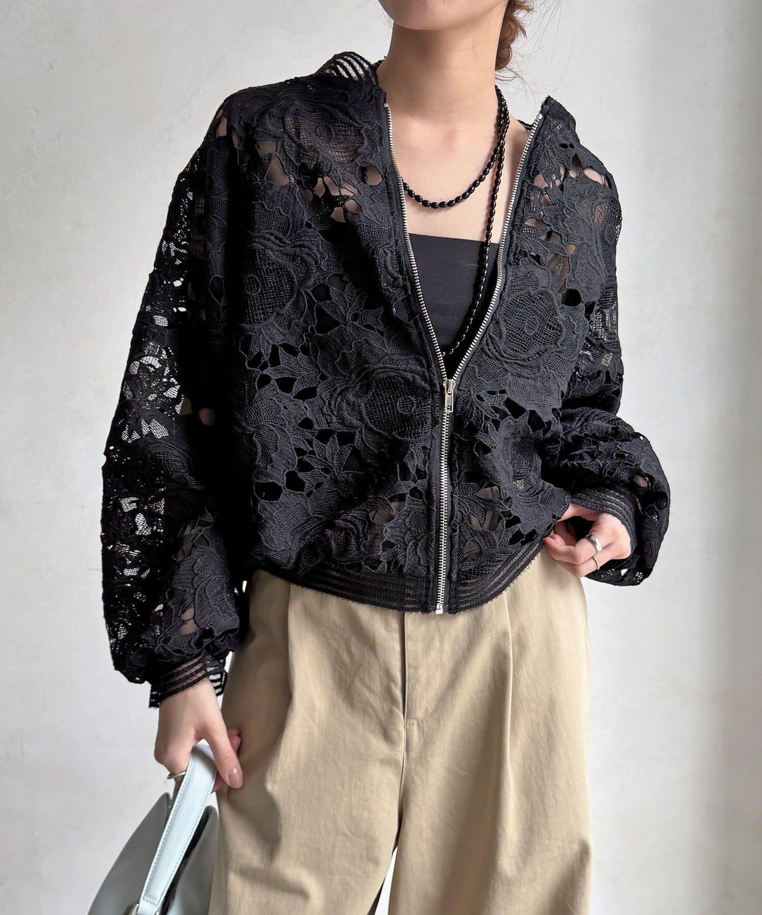 DOUDOU(ドゥドゥ) 【WEB限定】フラワーレースブルゾン