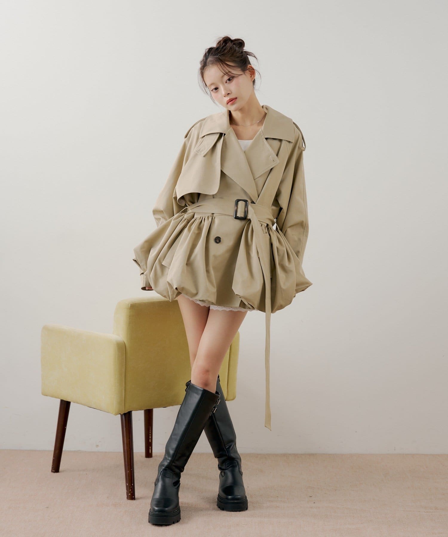 Chico(チコ) 【SALON by Chico】バルーンミディトレンチコート