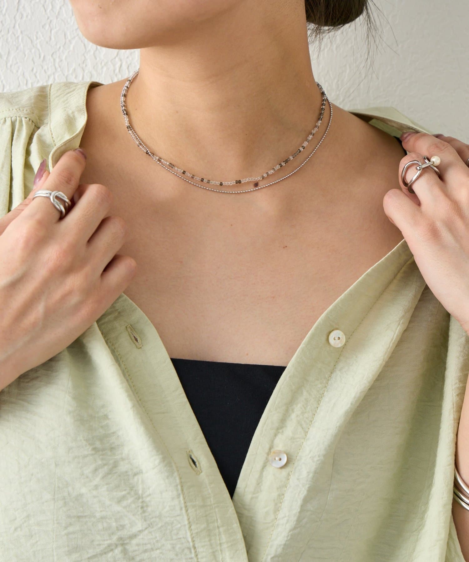 Jena　espace merveilleux(ジェナ　エスパスメルヴェイユ) 2連ビーズネックレス