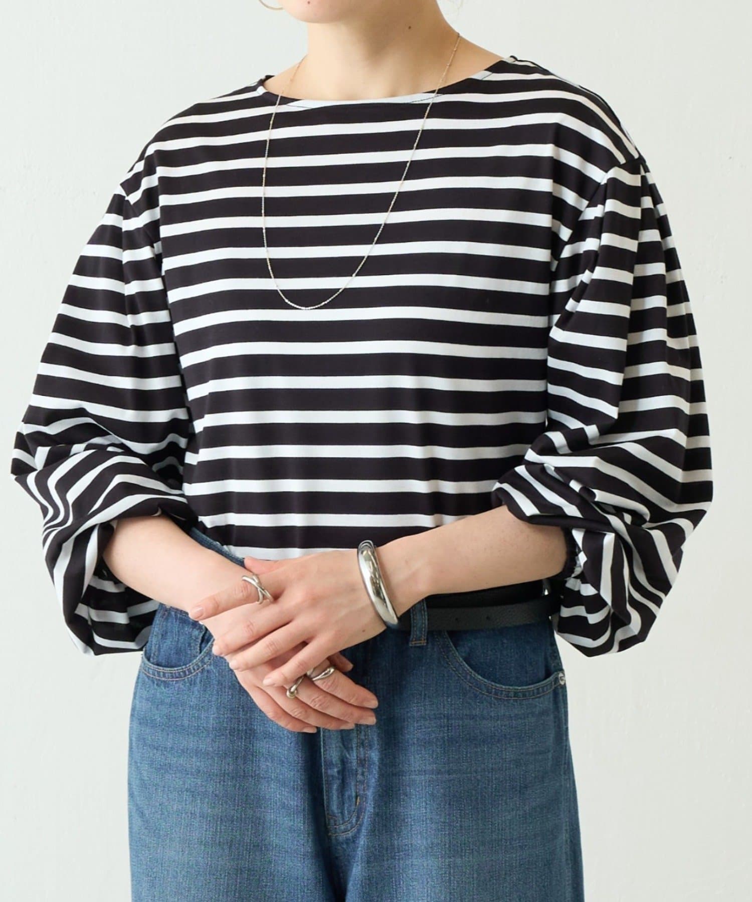 BEARDSLEY(ビアズリー) パフスリーブボーダープルオーバー