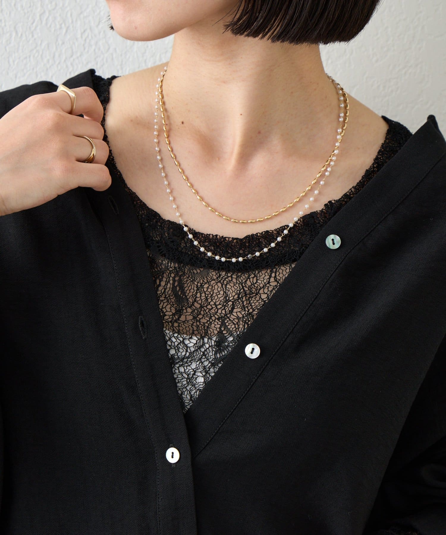 Jena　espace merveilleux(ジェナ　エスパスメルヴェイユ) パールボールチェーンネックレス