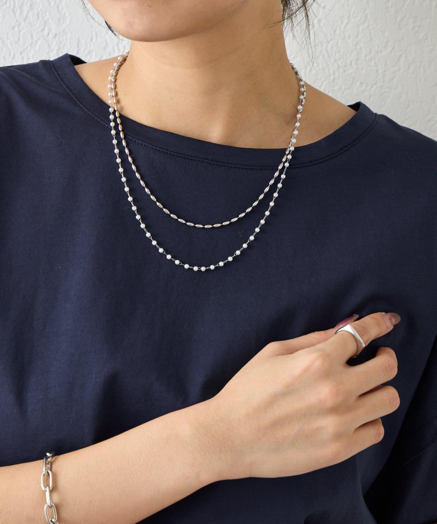 Jena　espace merveilleux(ジェナ　エスパスメルヴェイユ) パールボールチェーンネックレス