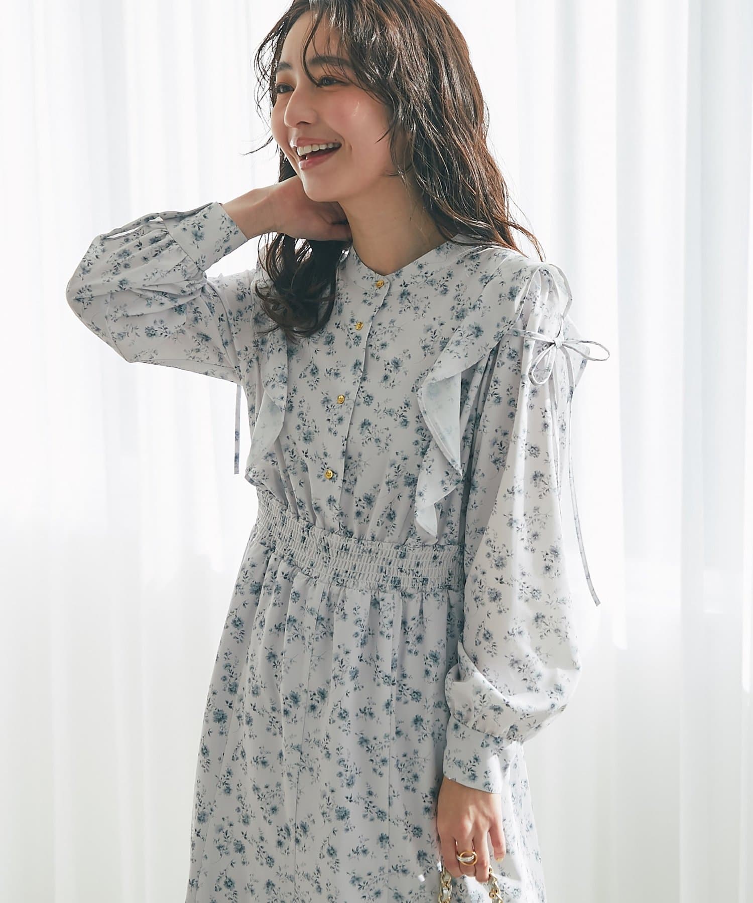 La boutique BonBon(ラブティックボンボン) 【最強愛されワンピース】小花プリントマーメイドワンピース