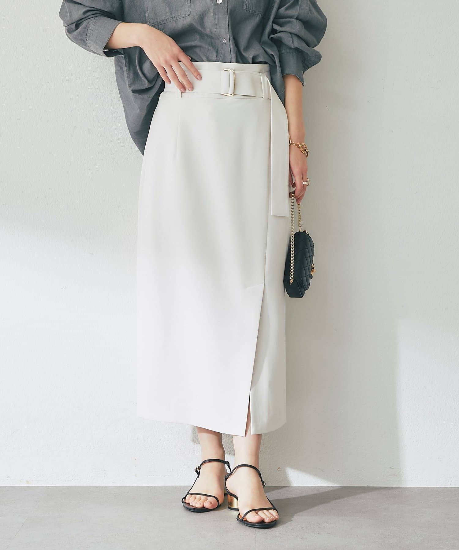 La boutique BonBon(ラブティックボンボン) ベルト付きナロースカート