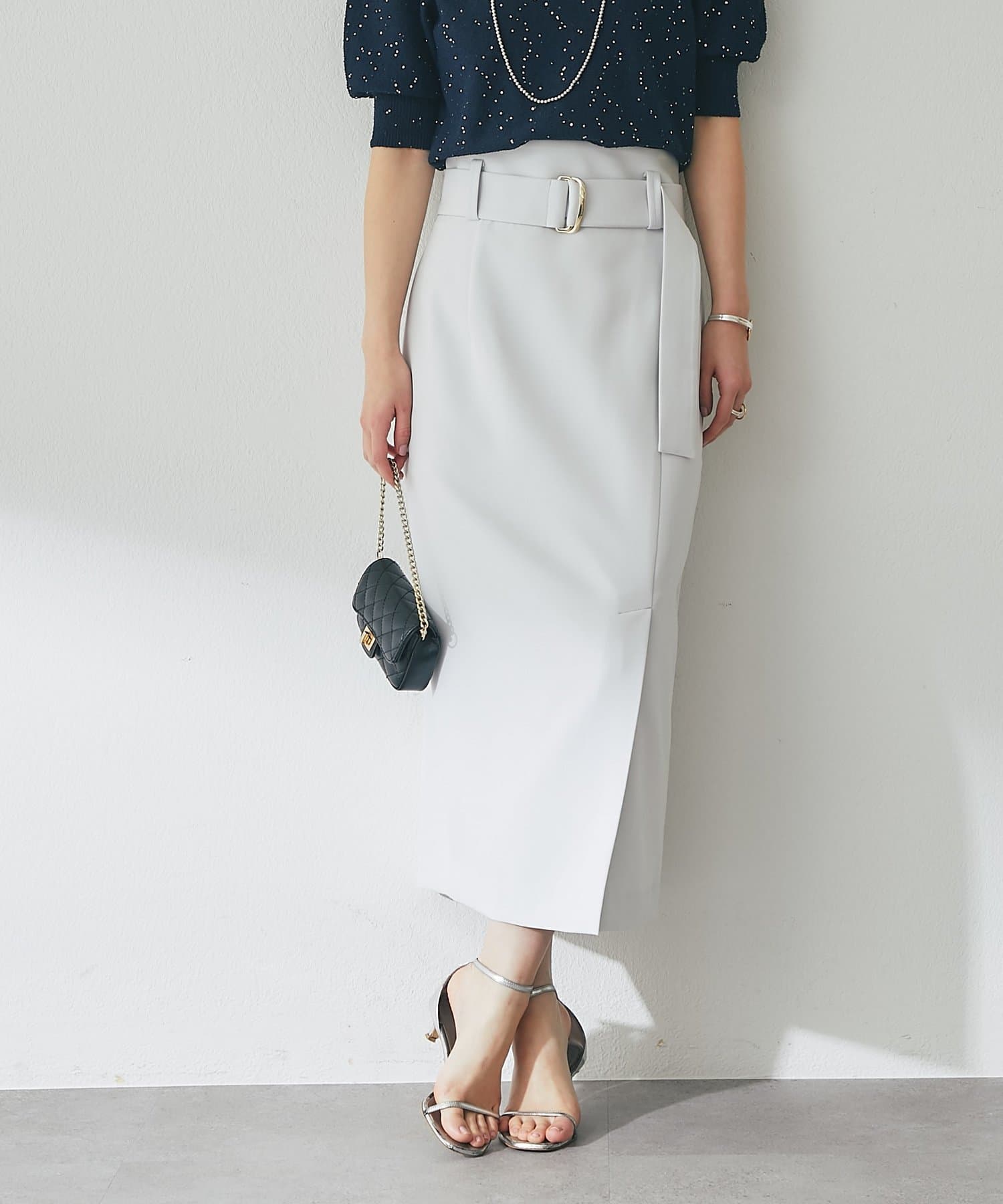 La boutique BonBon(ラブティックボンボン) ベルト付きナロースカート