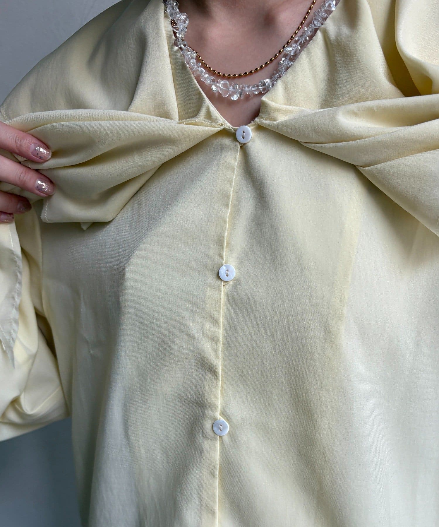 DOUDOU(ドゥドゥ) ラッフルブラウス